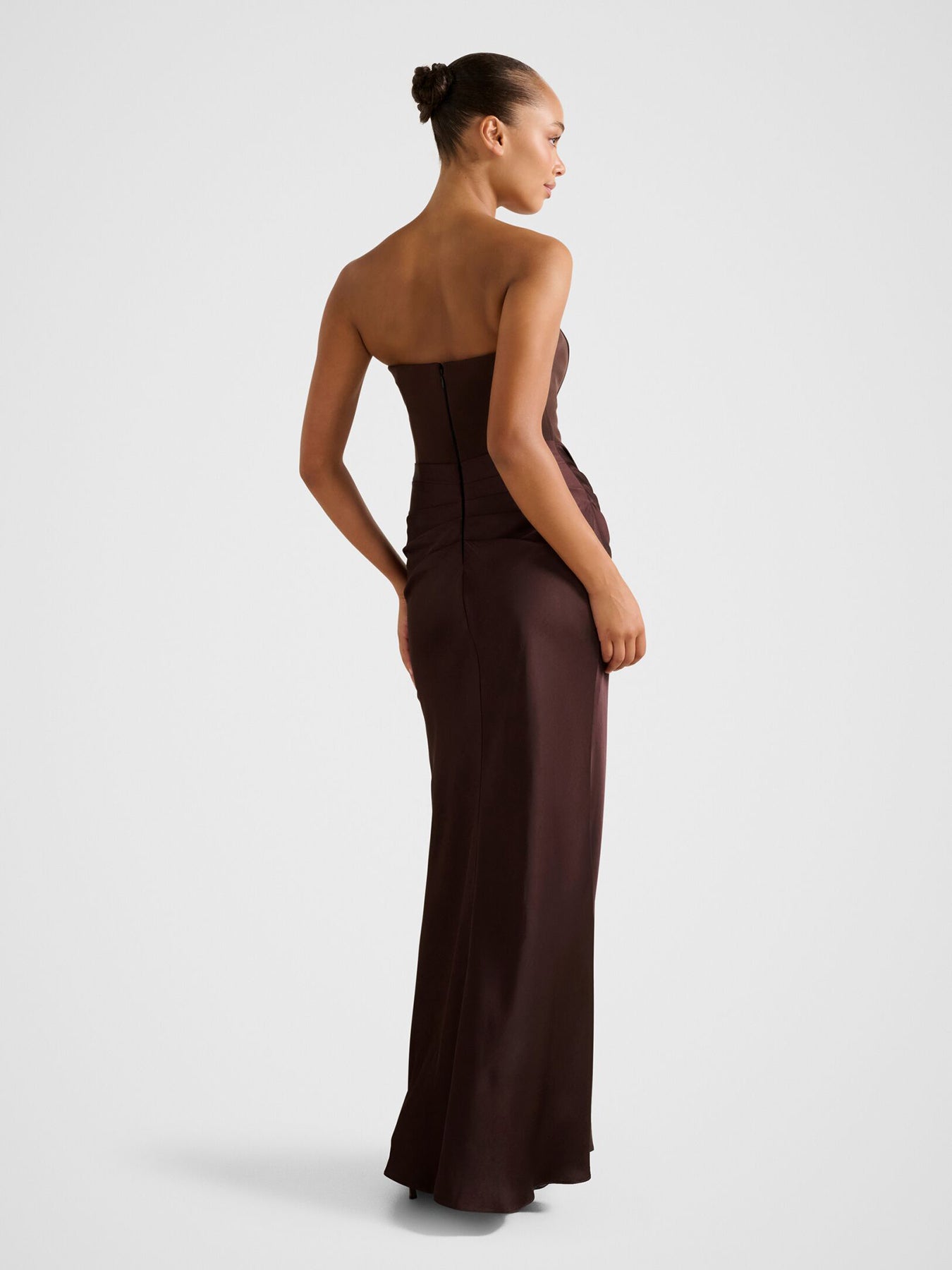 Isra Strapless Maxi Dress Brown