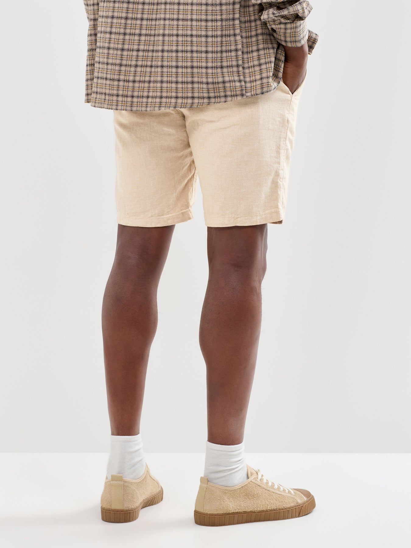 Brody Linen Blend Shorts Beige