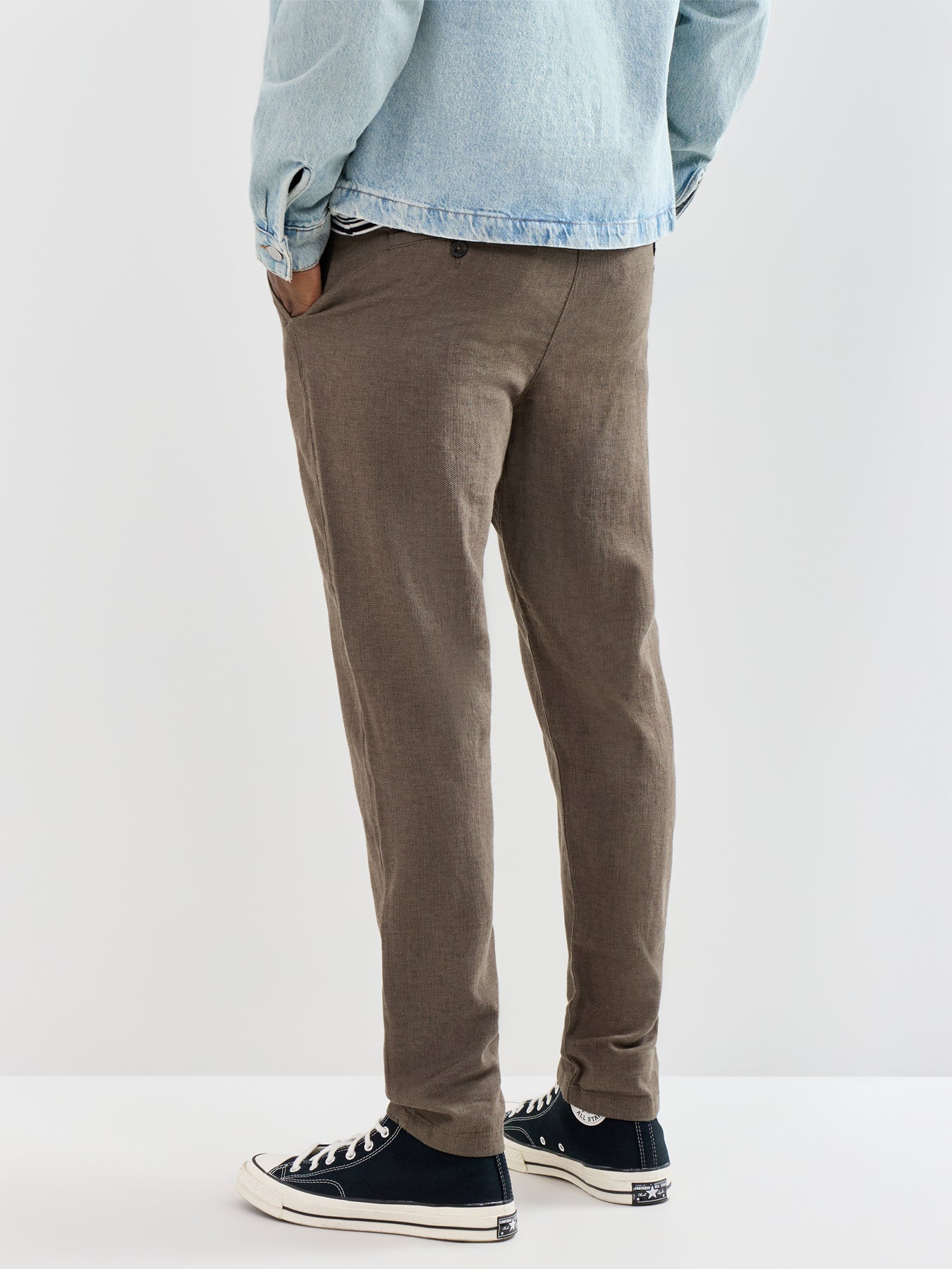 Slim Tape Brody Linen Blend Trousers Khaki