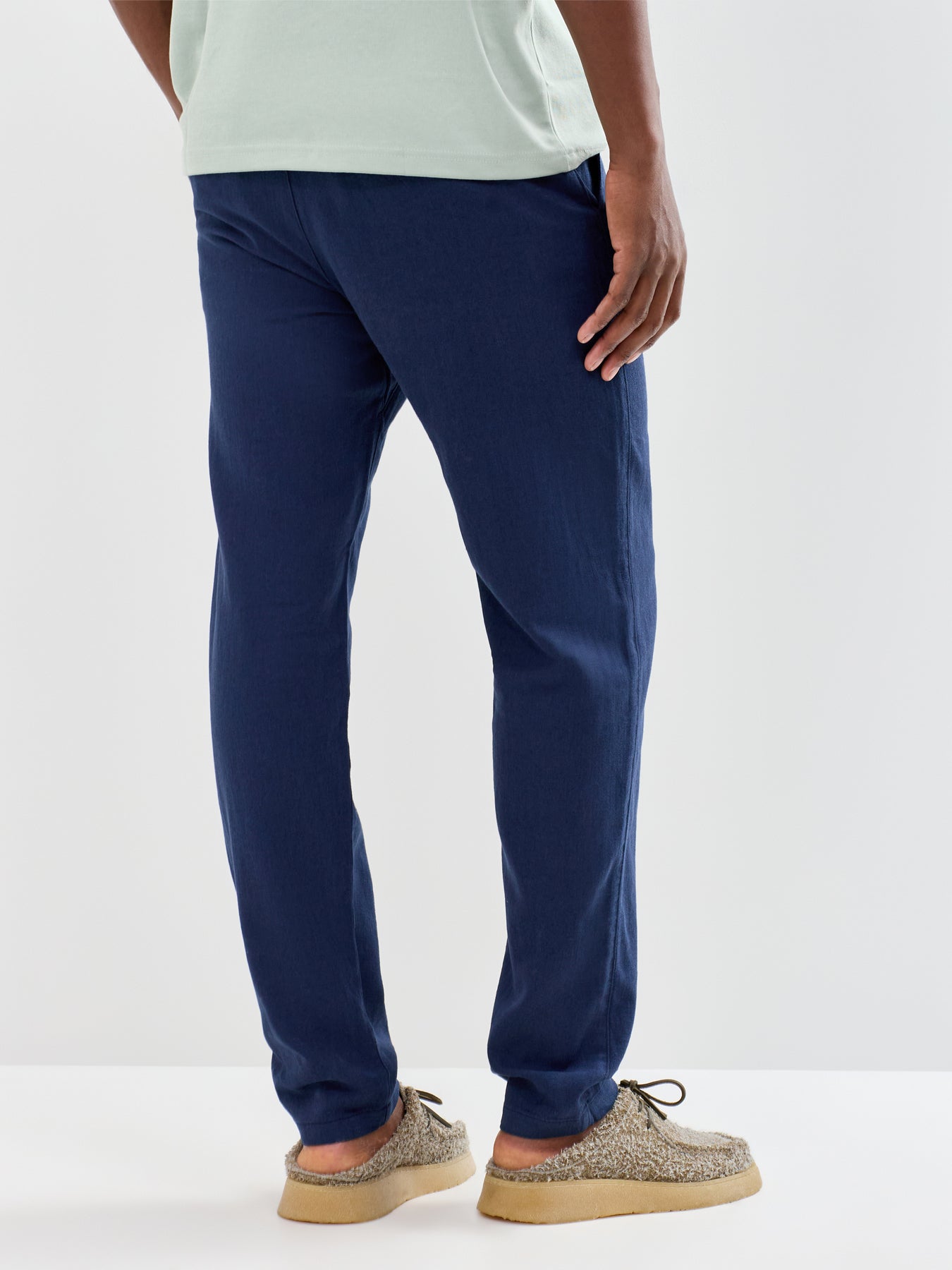 Slim Tape Brody Linen Blend Trousers Navy