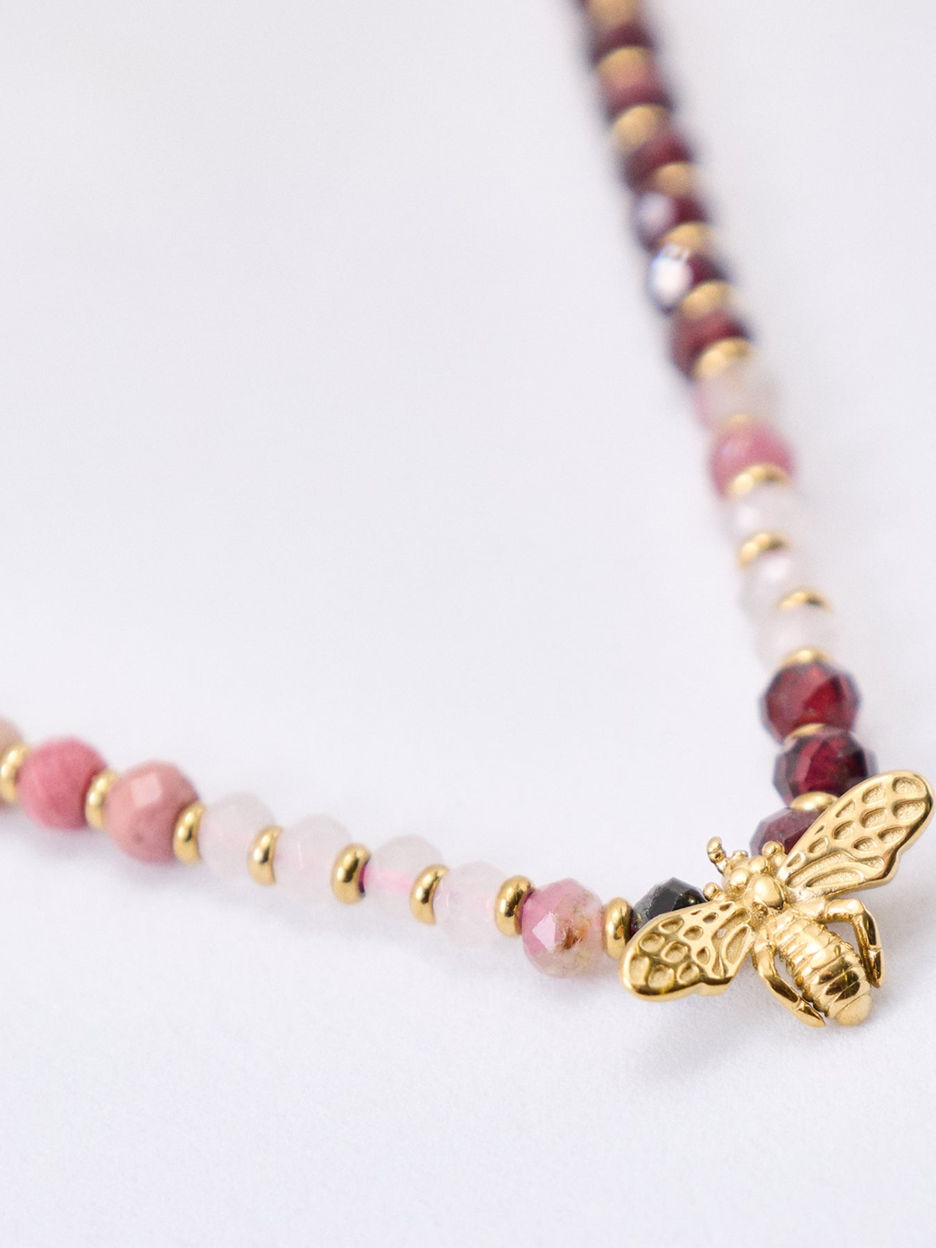 Semi-Precious Bee Pendant Necklace