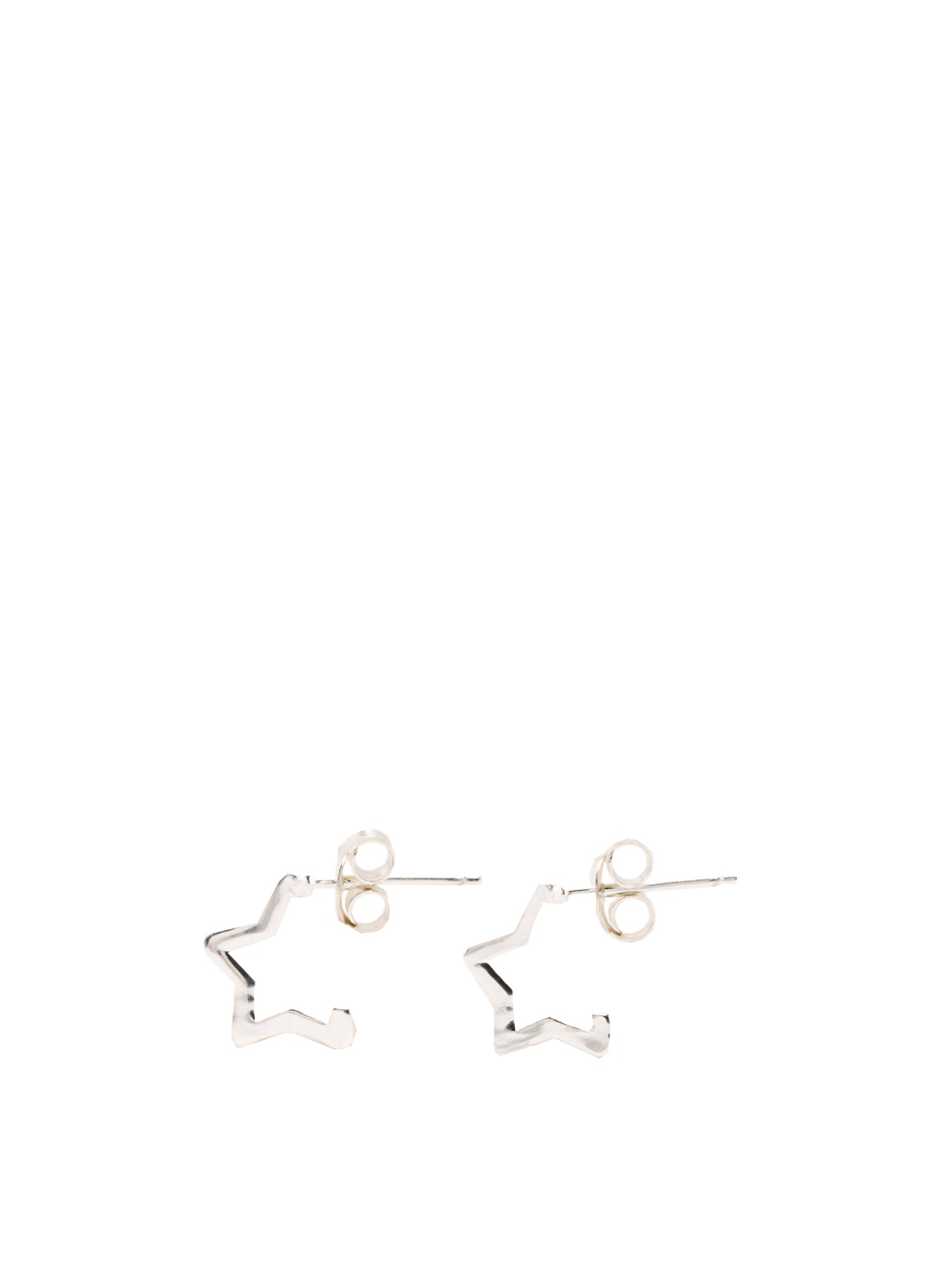 Star Hoop Earrings Silver