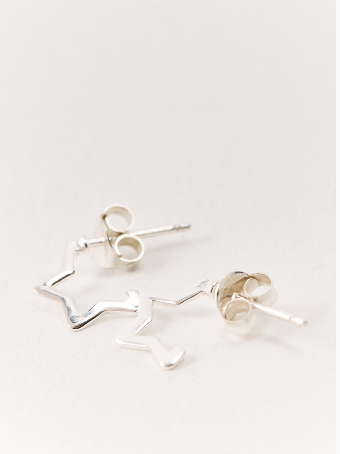 Star Hoop Earrings Silver