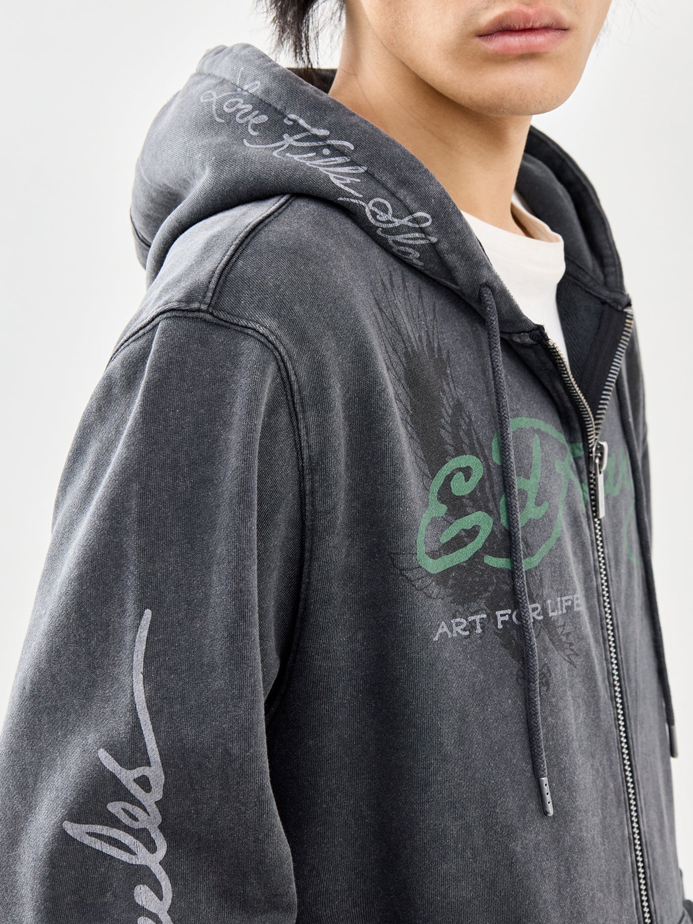 Art For Life Tattoo Zip Hoodie Black