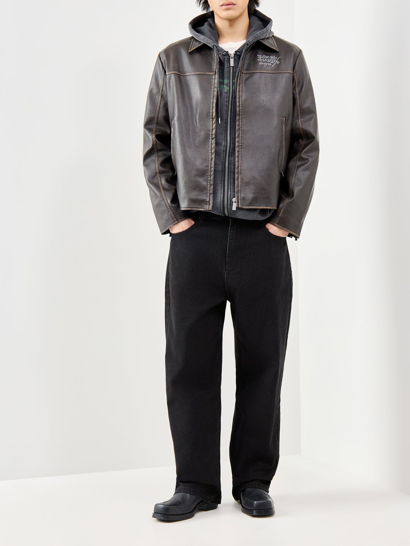Black Widow Baggy Denim Trousers Black