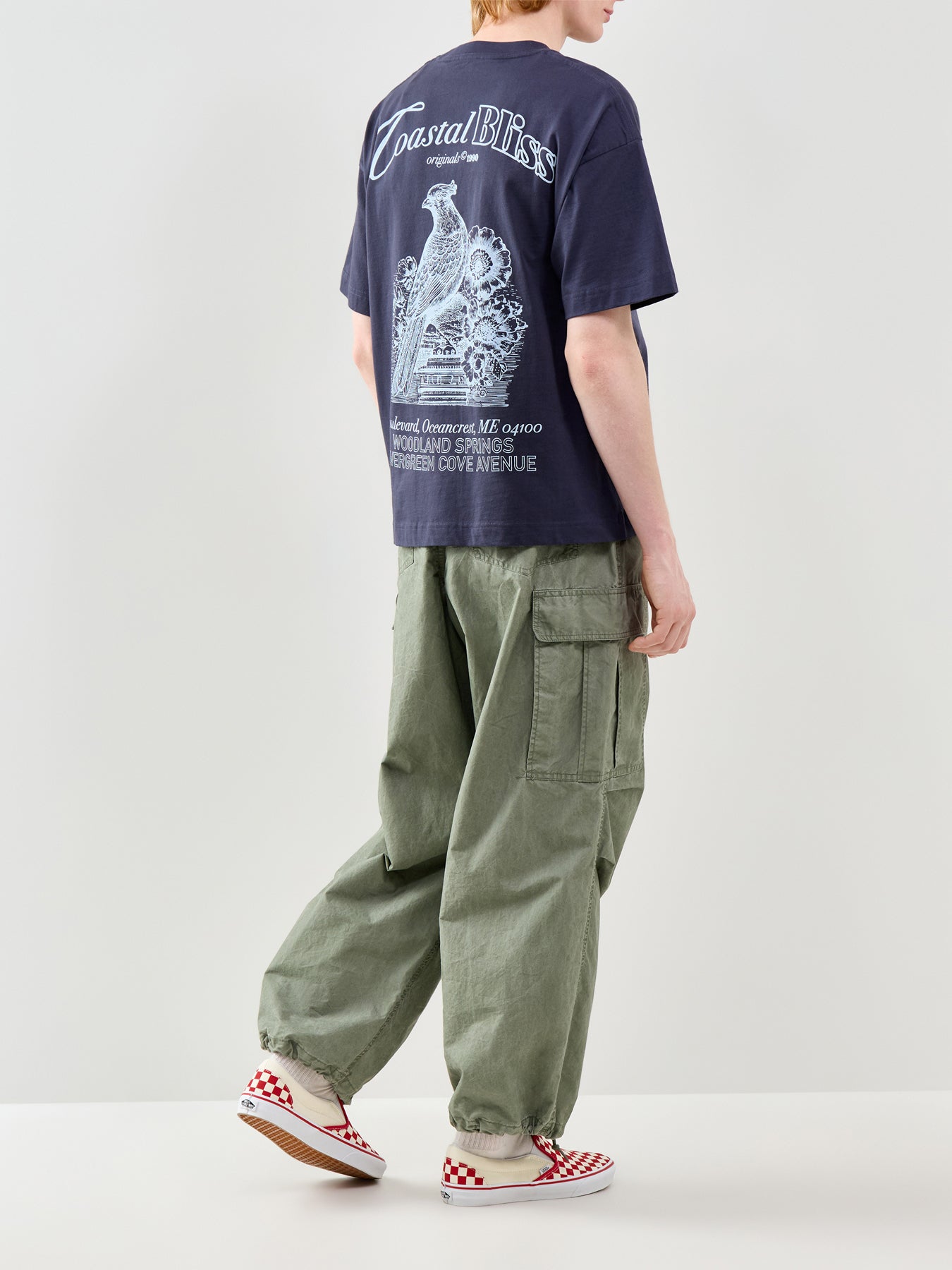 Back Print T Shirt Navy