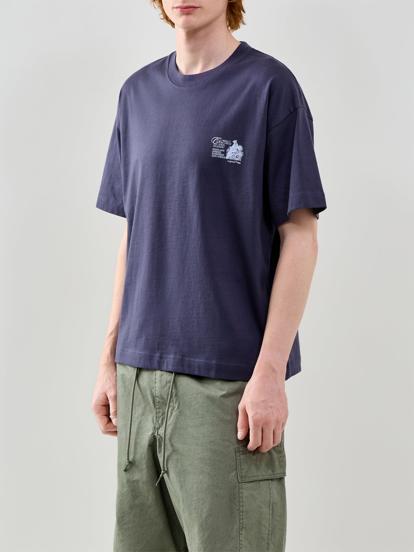 Back Print T Shirt Navy