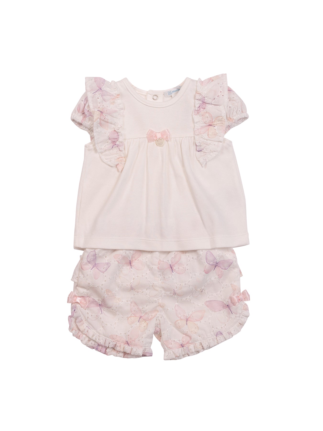 Baby Butterfly Top and Short White