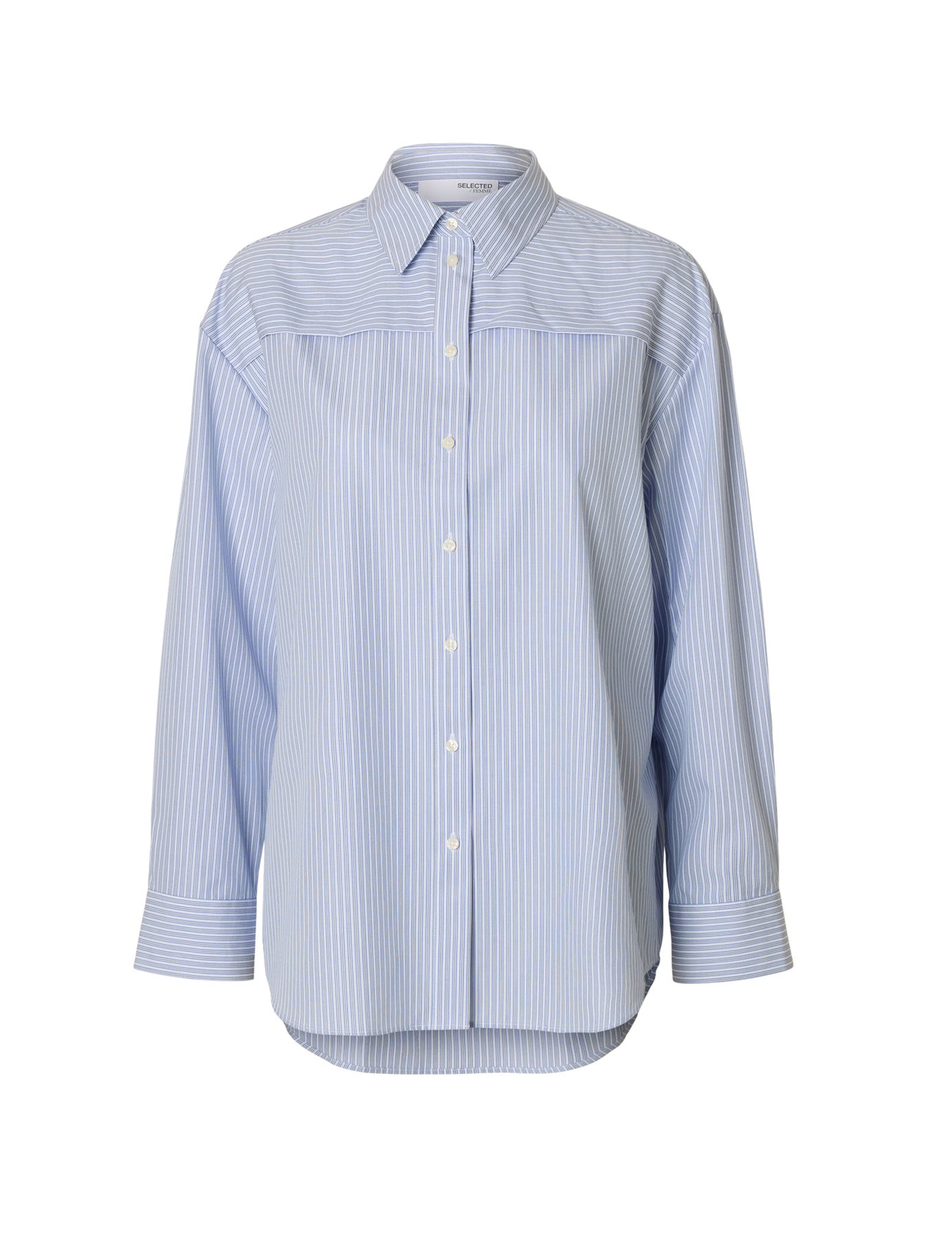 Allison Oversized Long Sleeve Stripe Shirt Blue Stripe