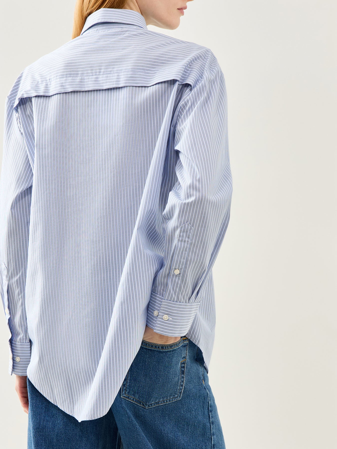 Allison Oversized Long Sleeve Stripe Shirt Blue Stripe