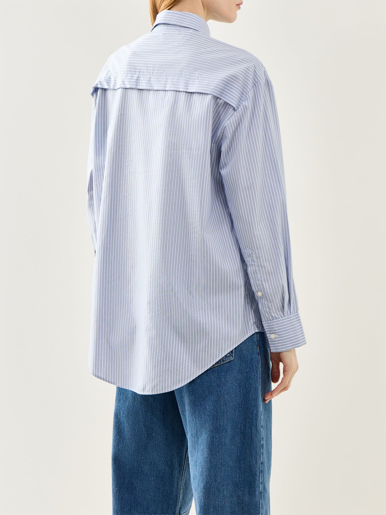 Allison Oversized Long Sleeve Stripe Shirt Blue Stripe