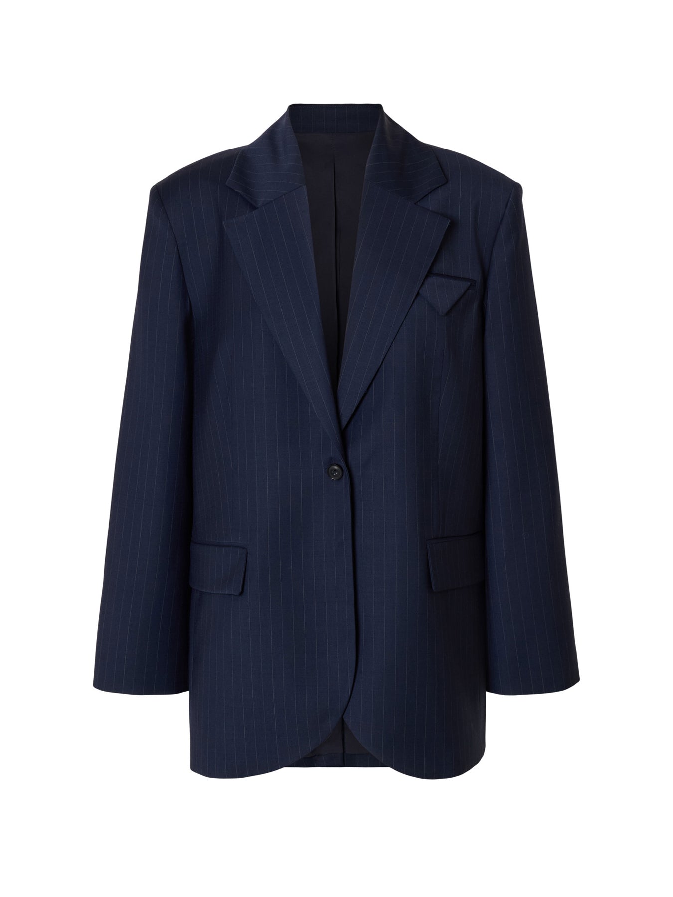 Sanne Oversized Pinstripe Blazer Navy Stripe