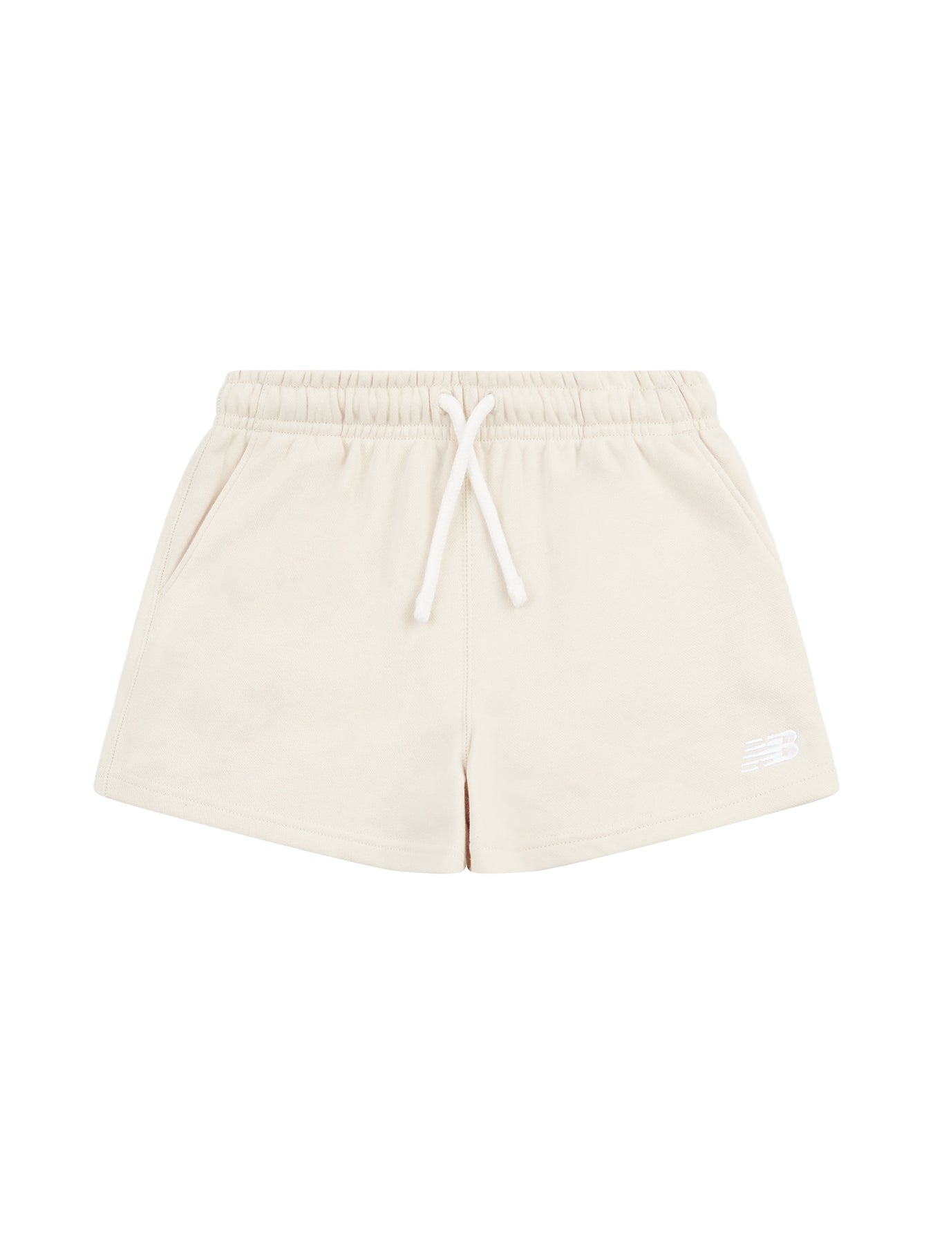 Kids' New Balance French Terry Small Logo Shorts Nude