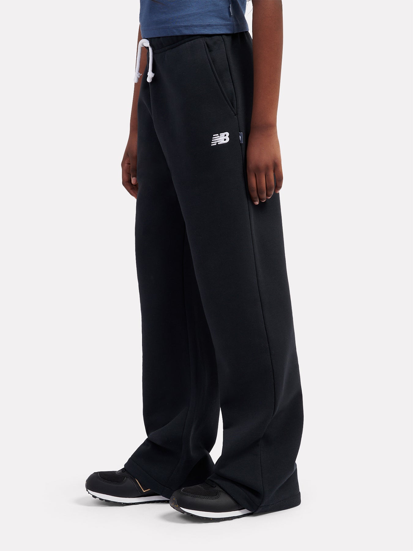 Kids' Wide Leg Logo Joggers Black