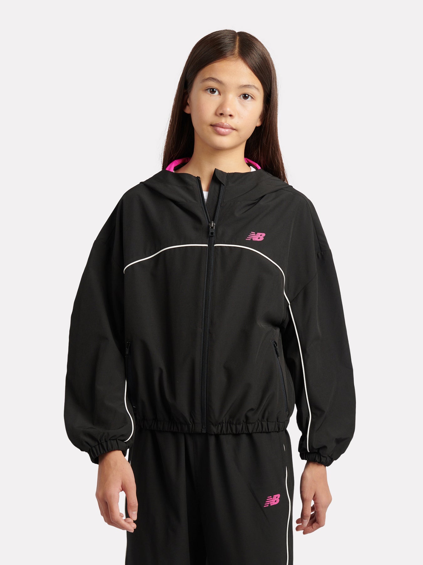 Kids' Piping Track Jacket Black