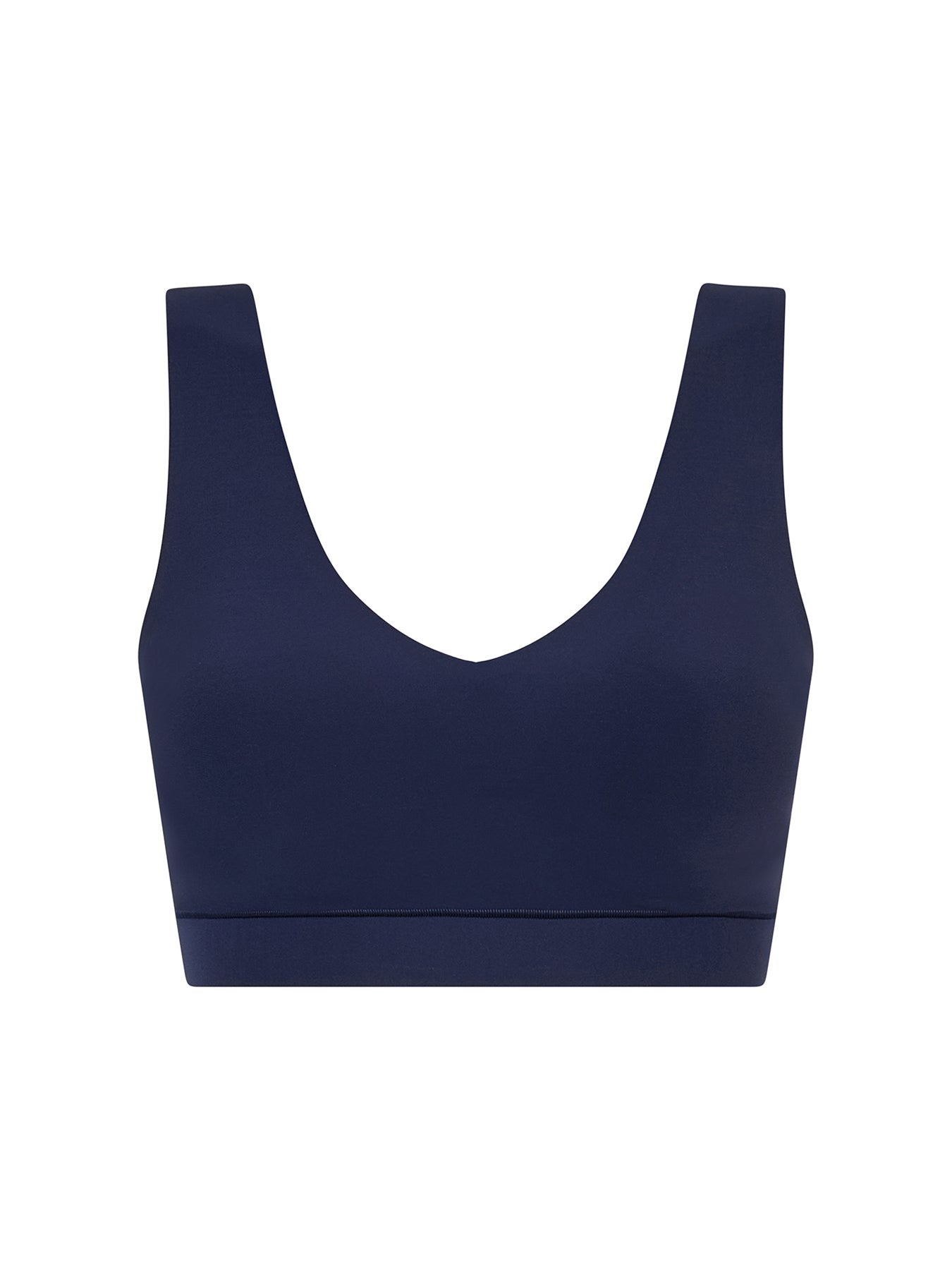 Soft Stretch V Neck Padded Bralette Marine Blue