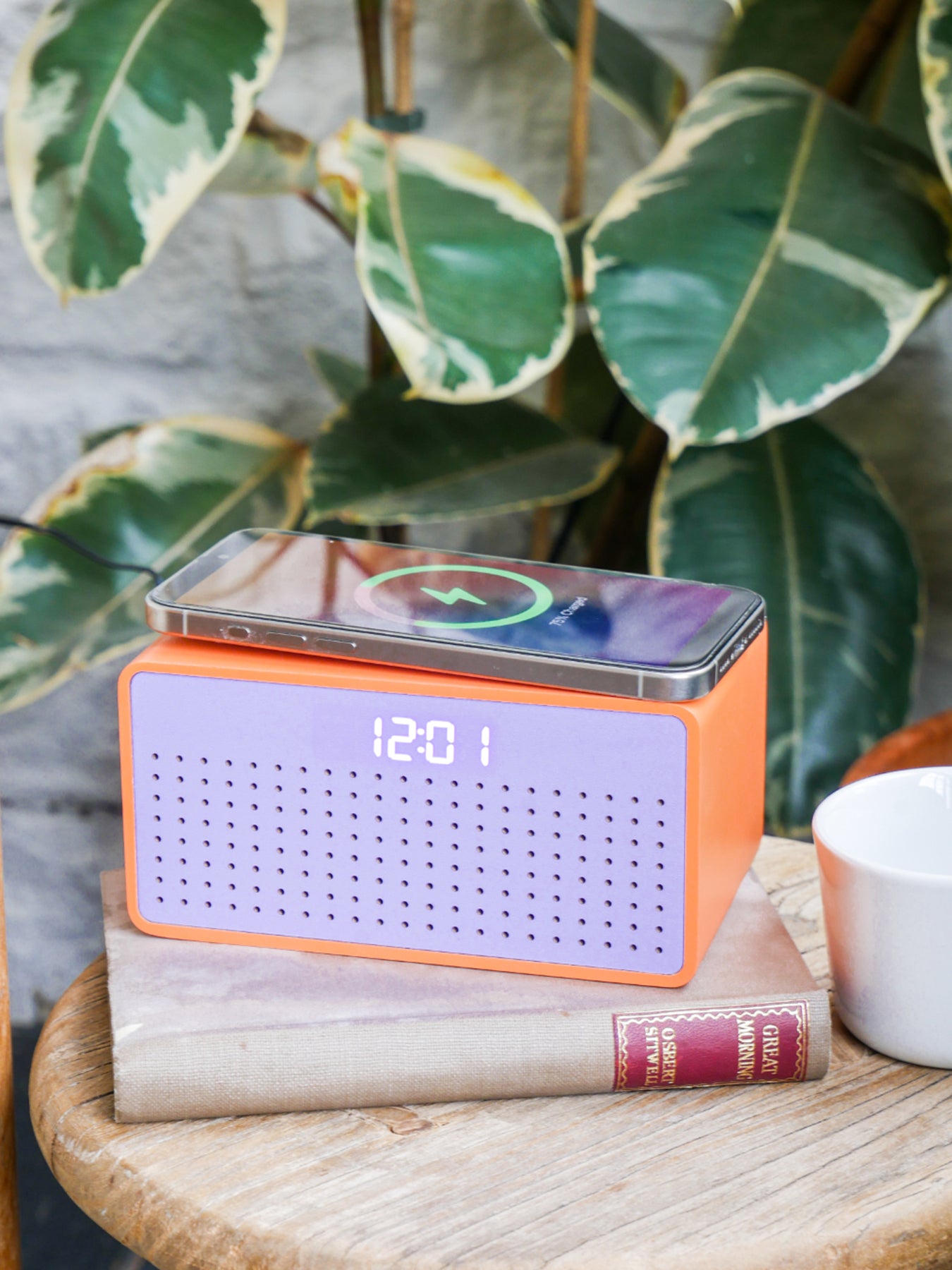 Rise Mix Wireless Charger and Bluetooth Speaker Orange & Pink