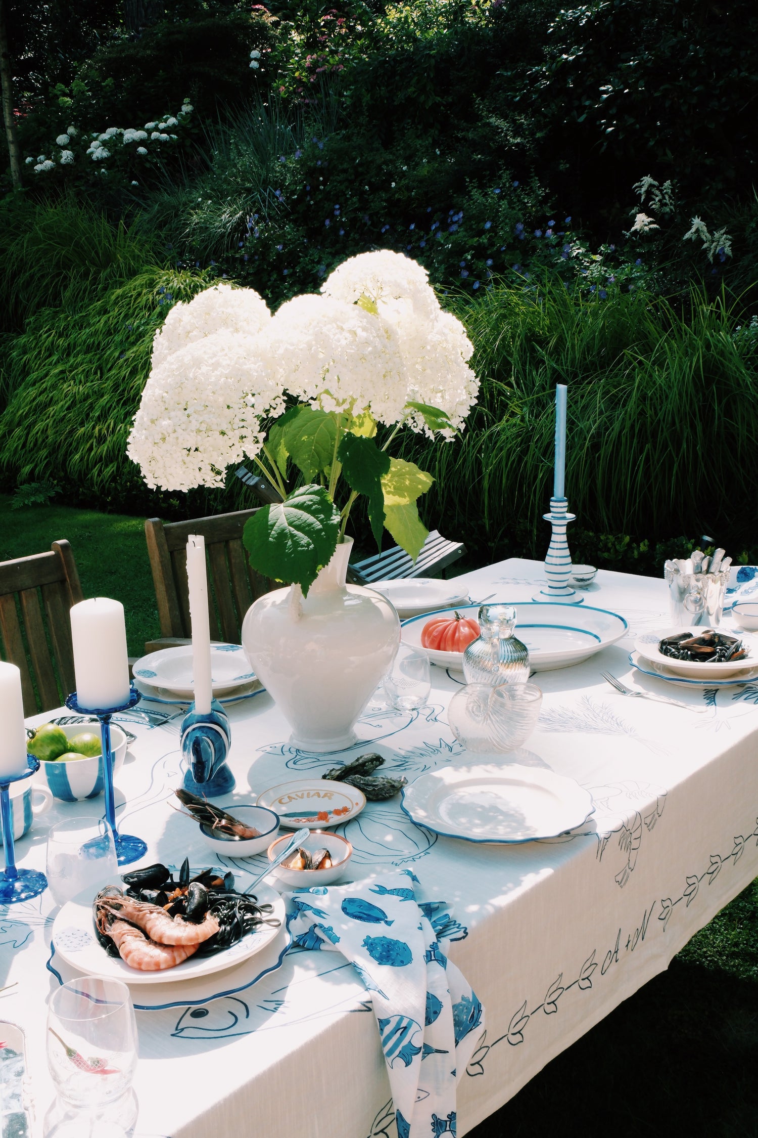 Marine Blue Scalloped Dinner Plate
