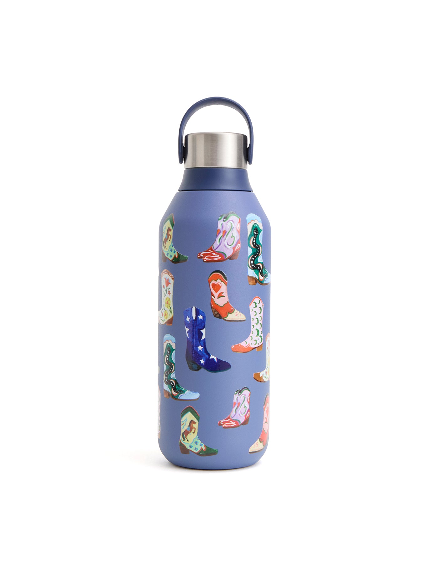 Insulated Reusable Bottle with Cowboy Boots Print
