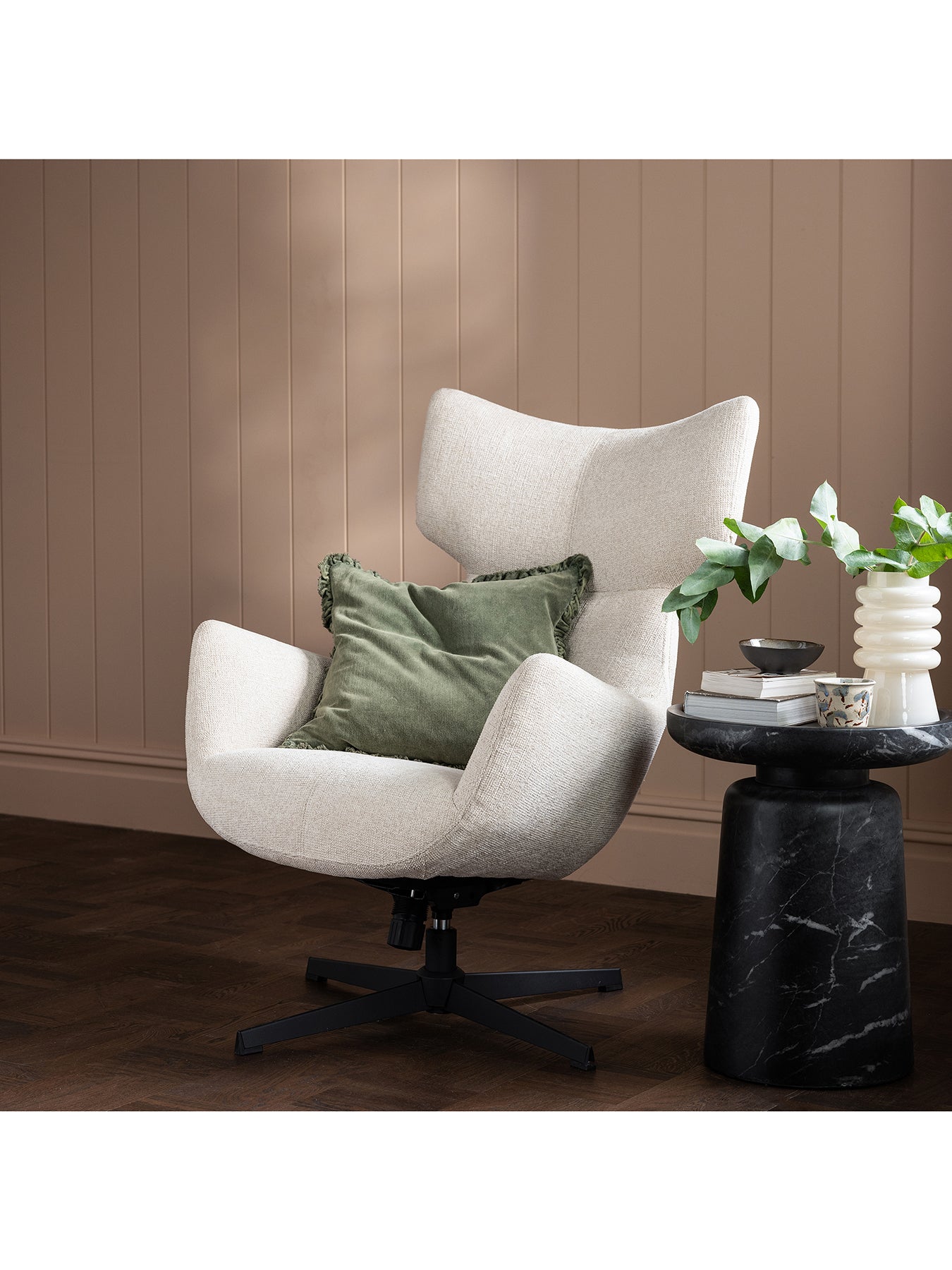 Vento Marble Side Table Black