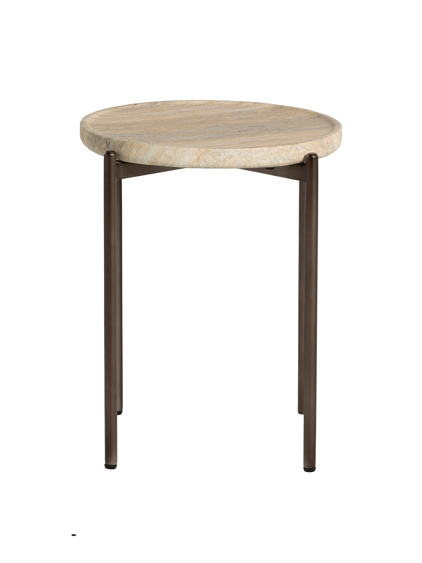 Ryde Dark Travertine Side Table Brown