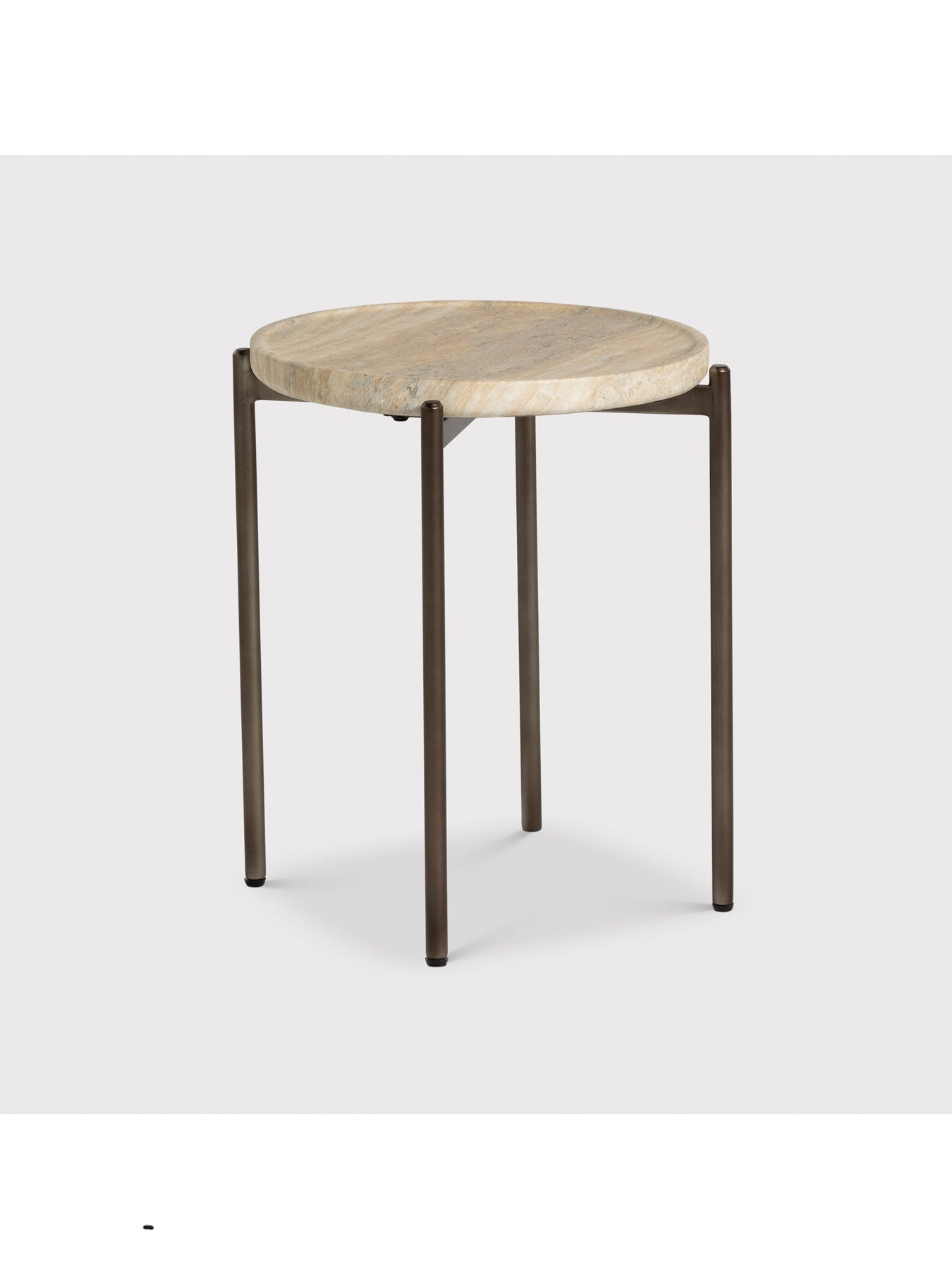 Ryde Dark Travertine Side Table Brown
