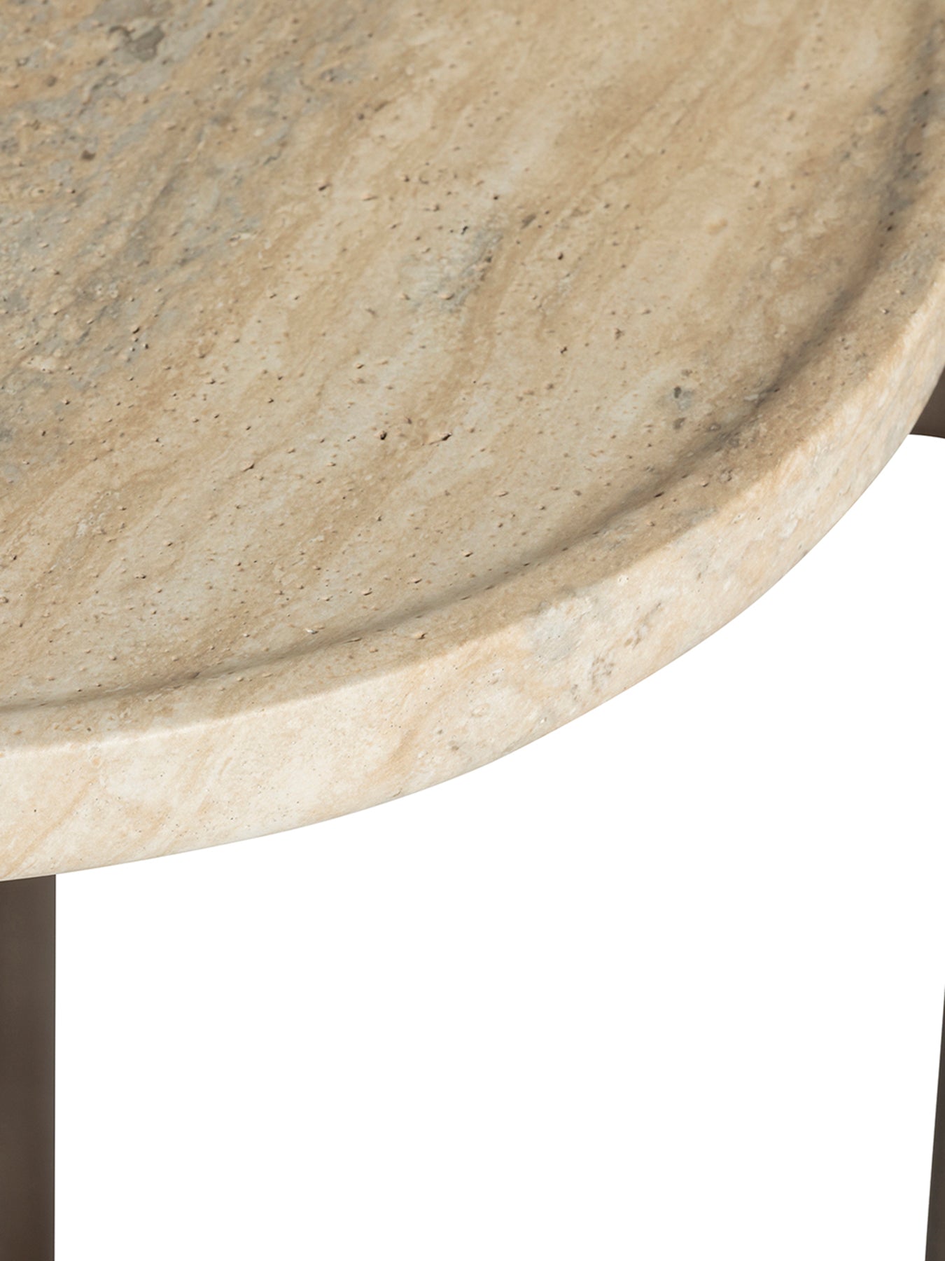 Ryde Dark Travertine Side Table Brown