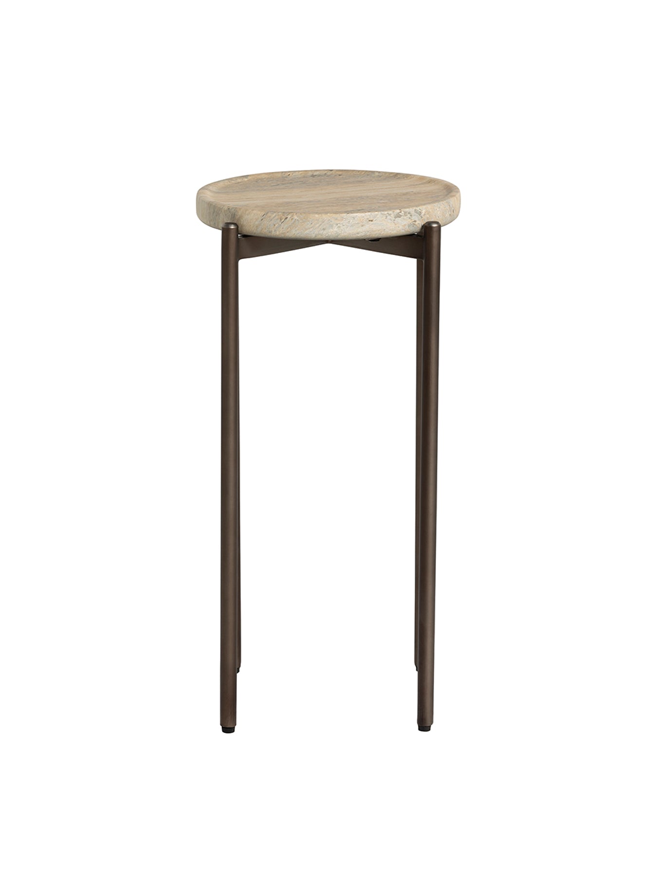 Ryde Travertine Side Table Brown
