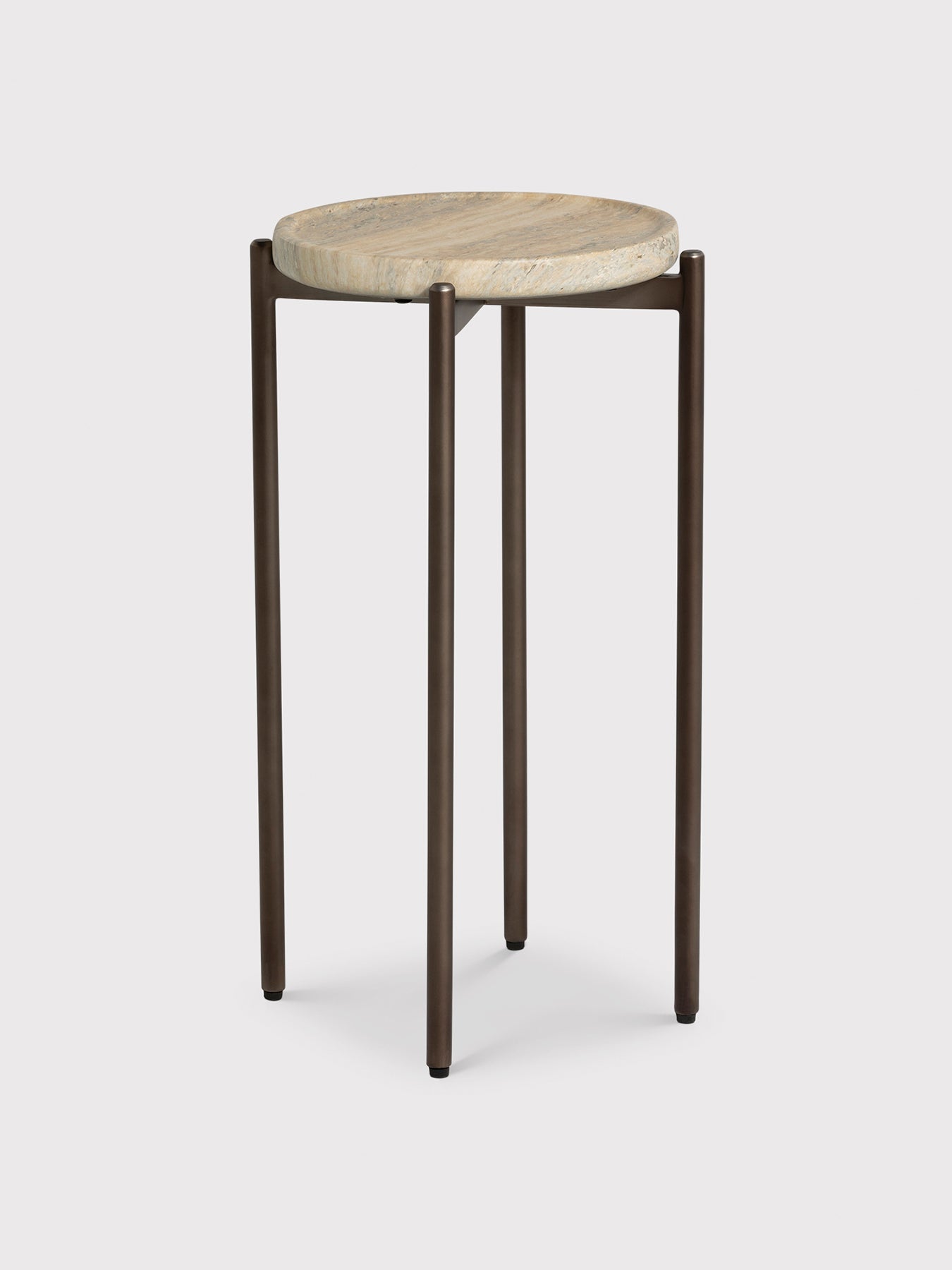 Ryde Travertine Side Table Brown