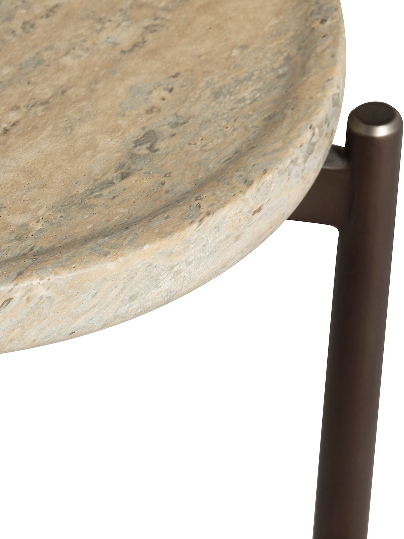Ryde Travertine Side Table Brown