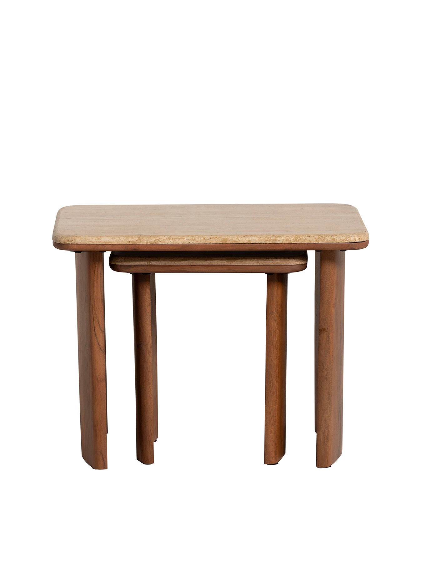 Zerina Light Acacia Wood Coffee Tables Set Brown