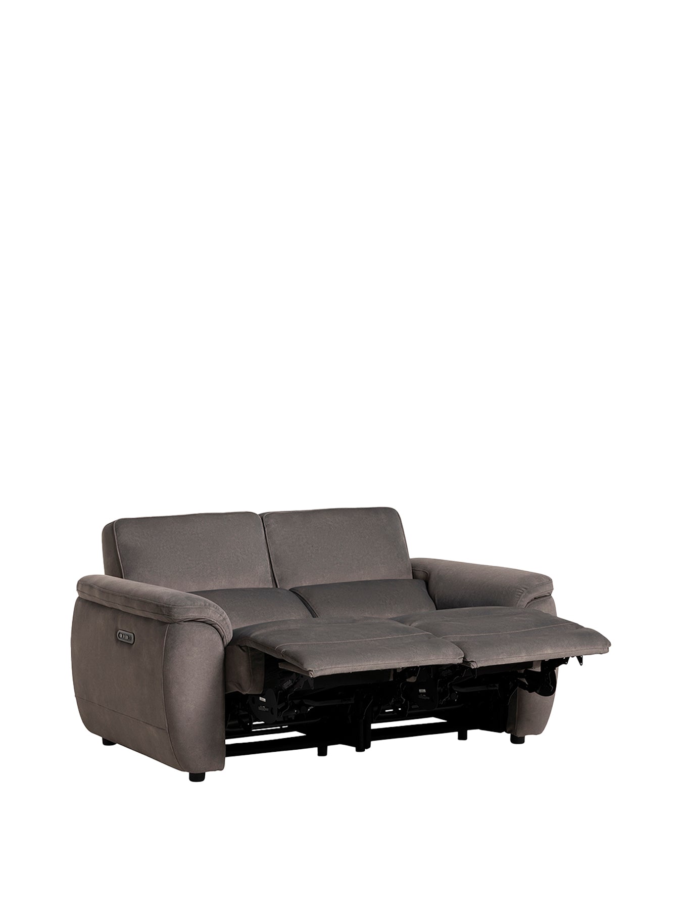 Glendale Fabric Electric Recliner 2 Seater Sofa Brown
