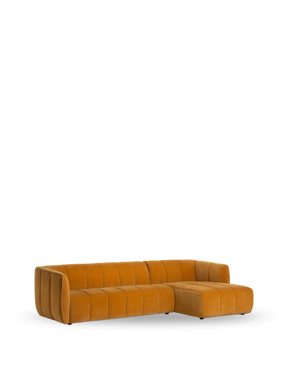Ainsley Yellow Fabric Right Hand Facing Chaise Sofa
