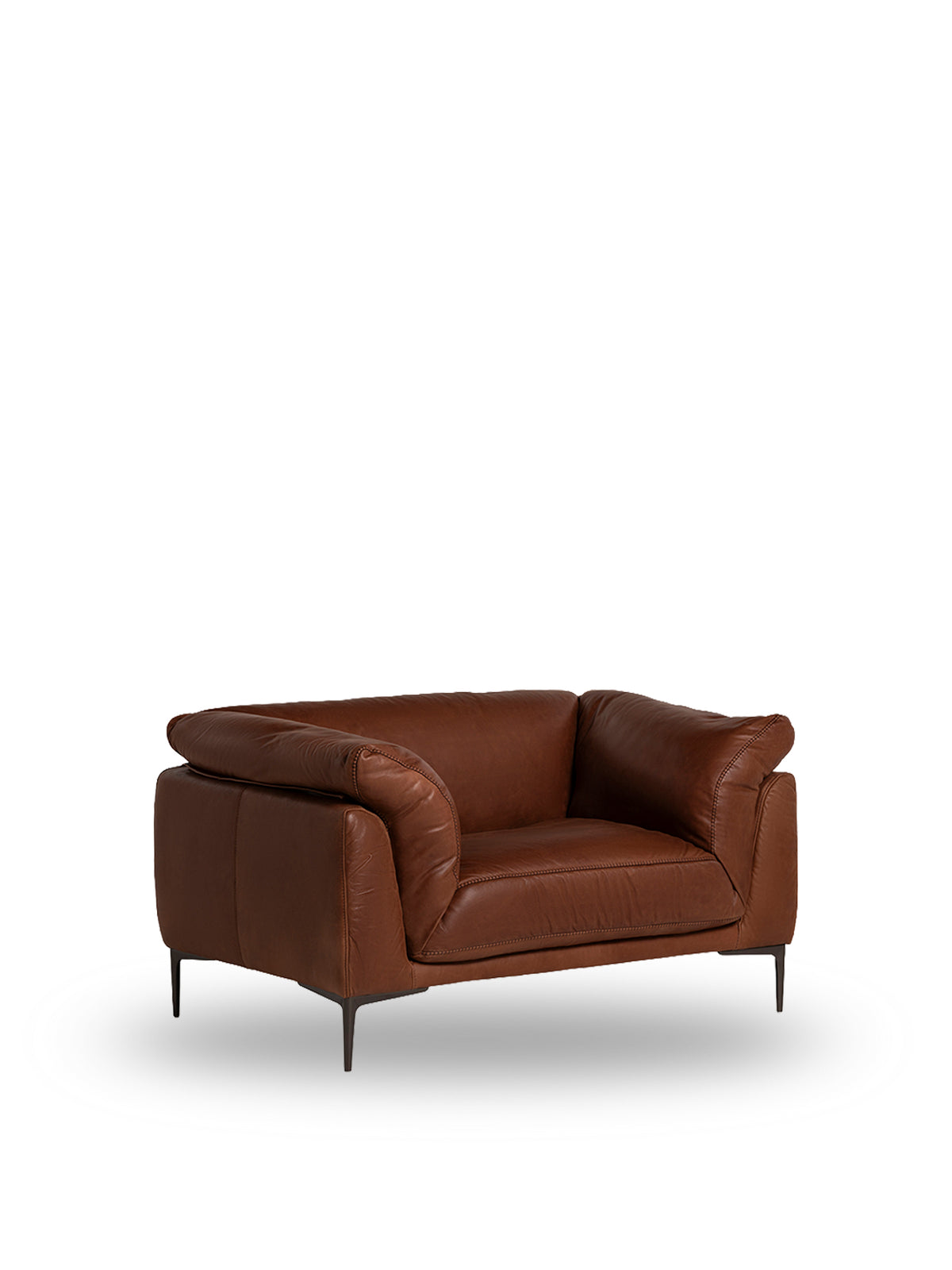 Epping Plush Brown Leather Armchair