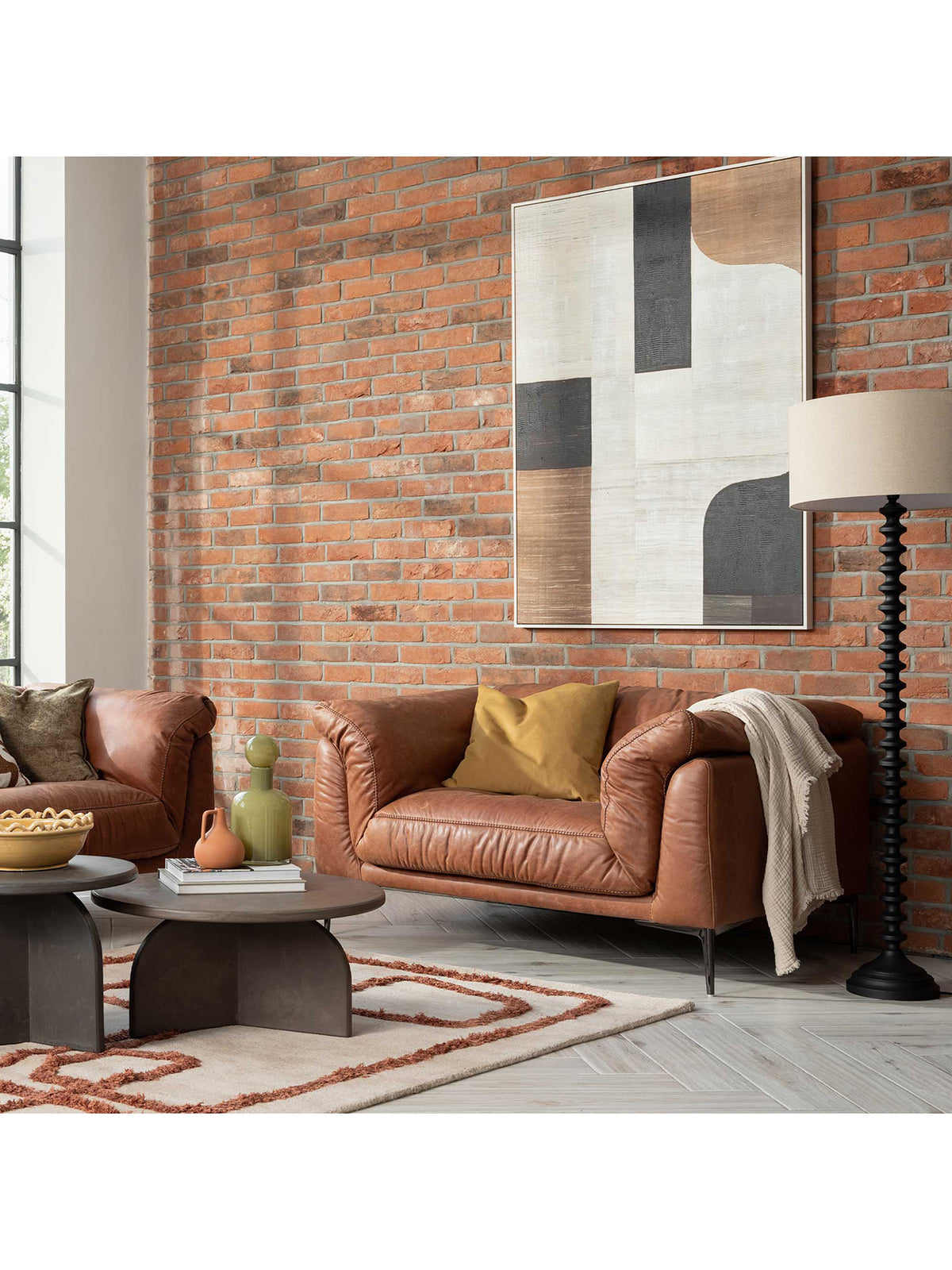 Epping Plush Brown Leather Armchair