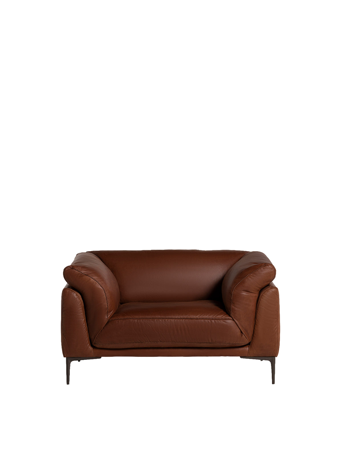 Epping Plush Brown Leather Armchair