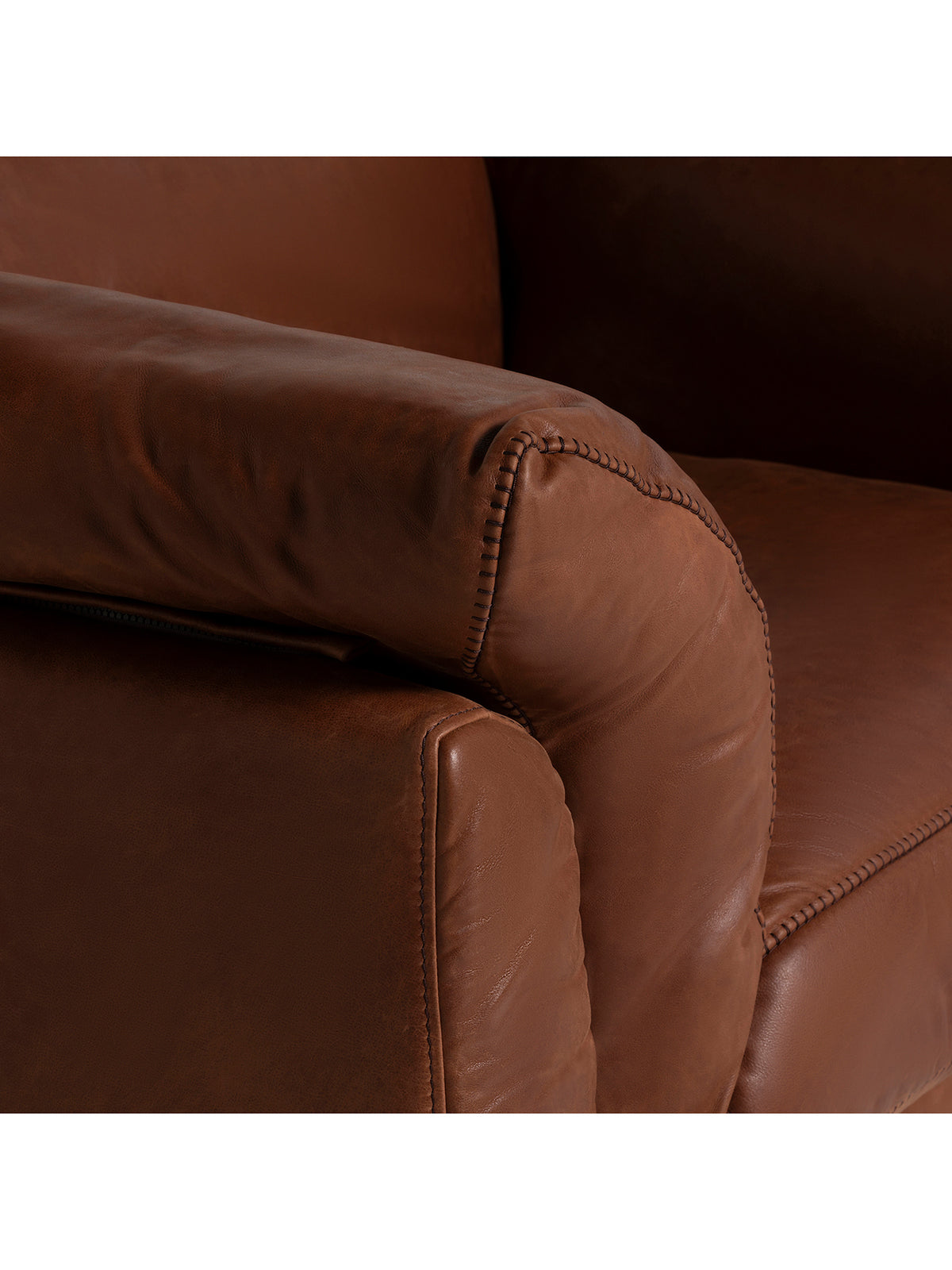 Epping Plush Brown Leather Armchair