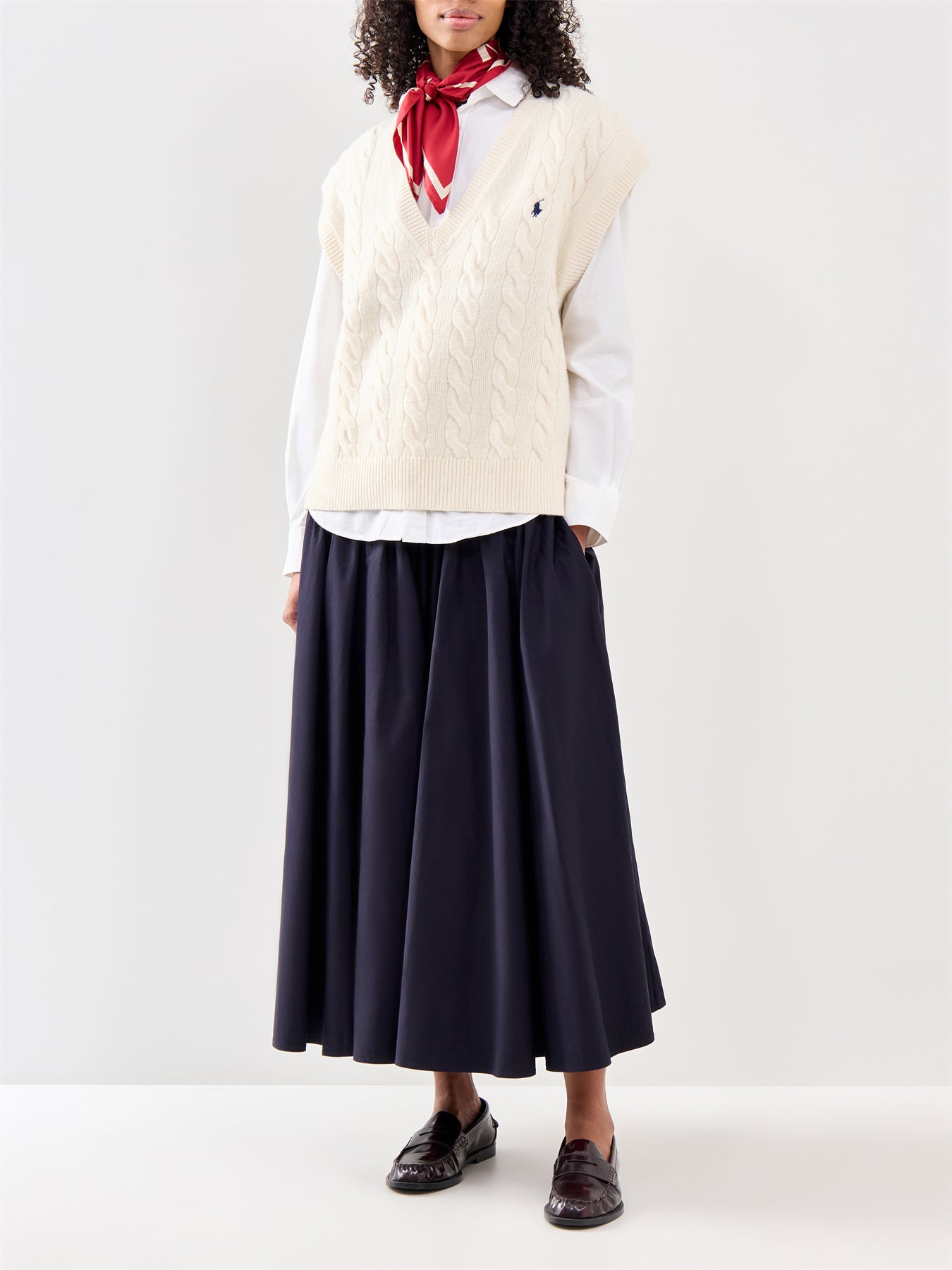 Midi A-Line Skirt Black
