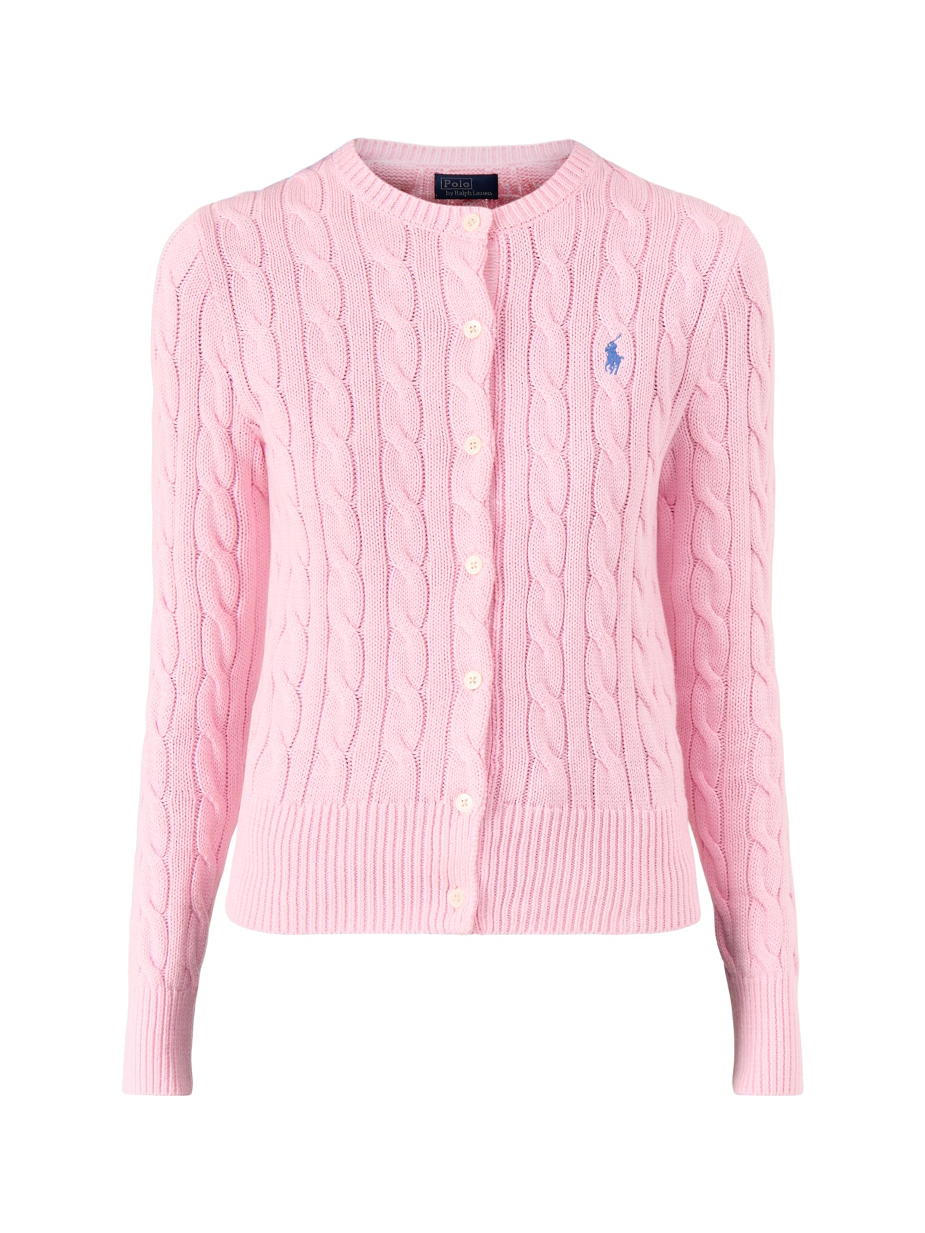 Cotton Cable LS Cardigan Pink