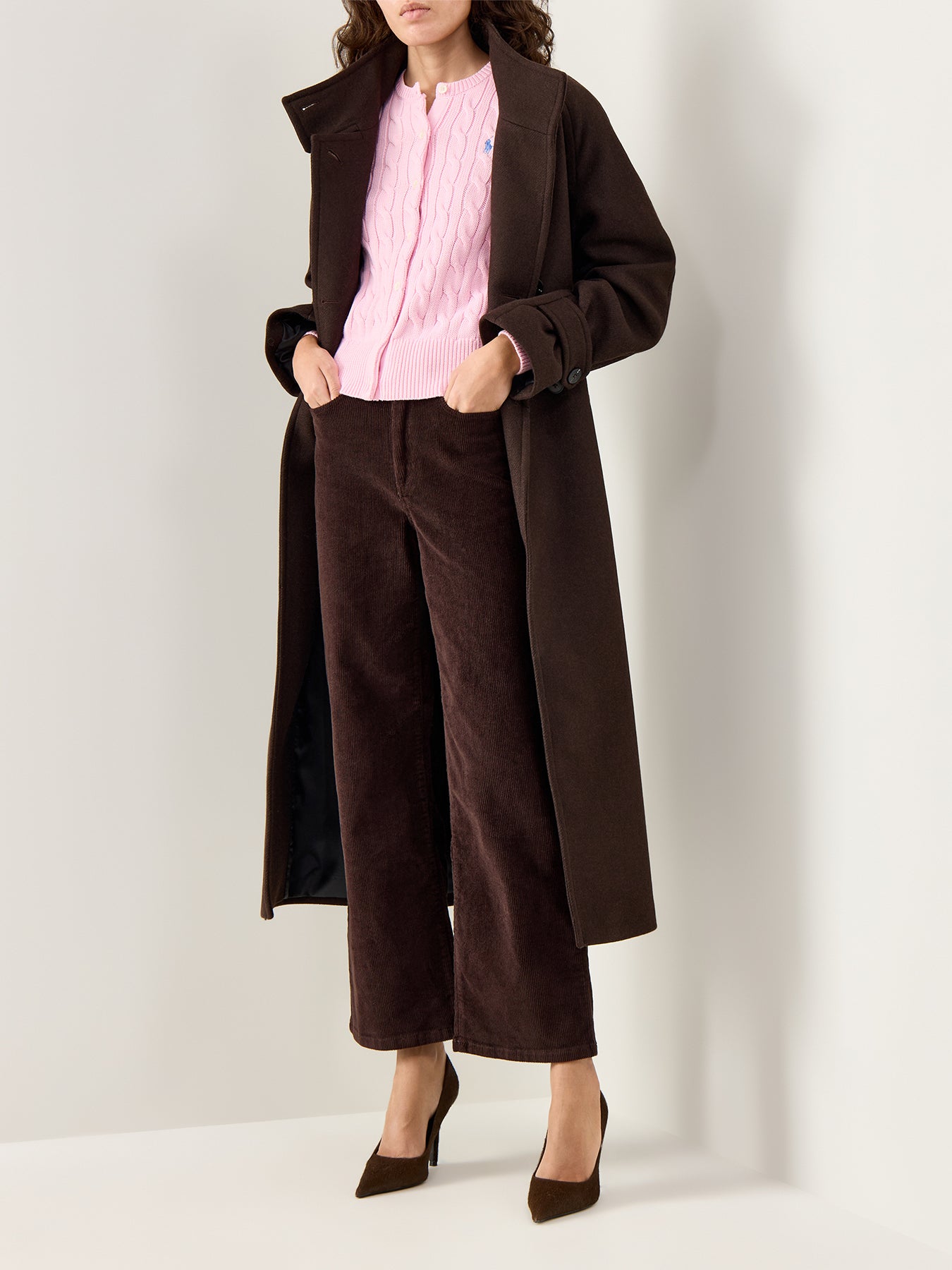 Cotton Cable LS Cardigan Pink