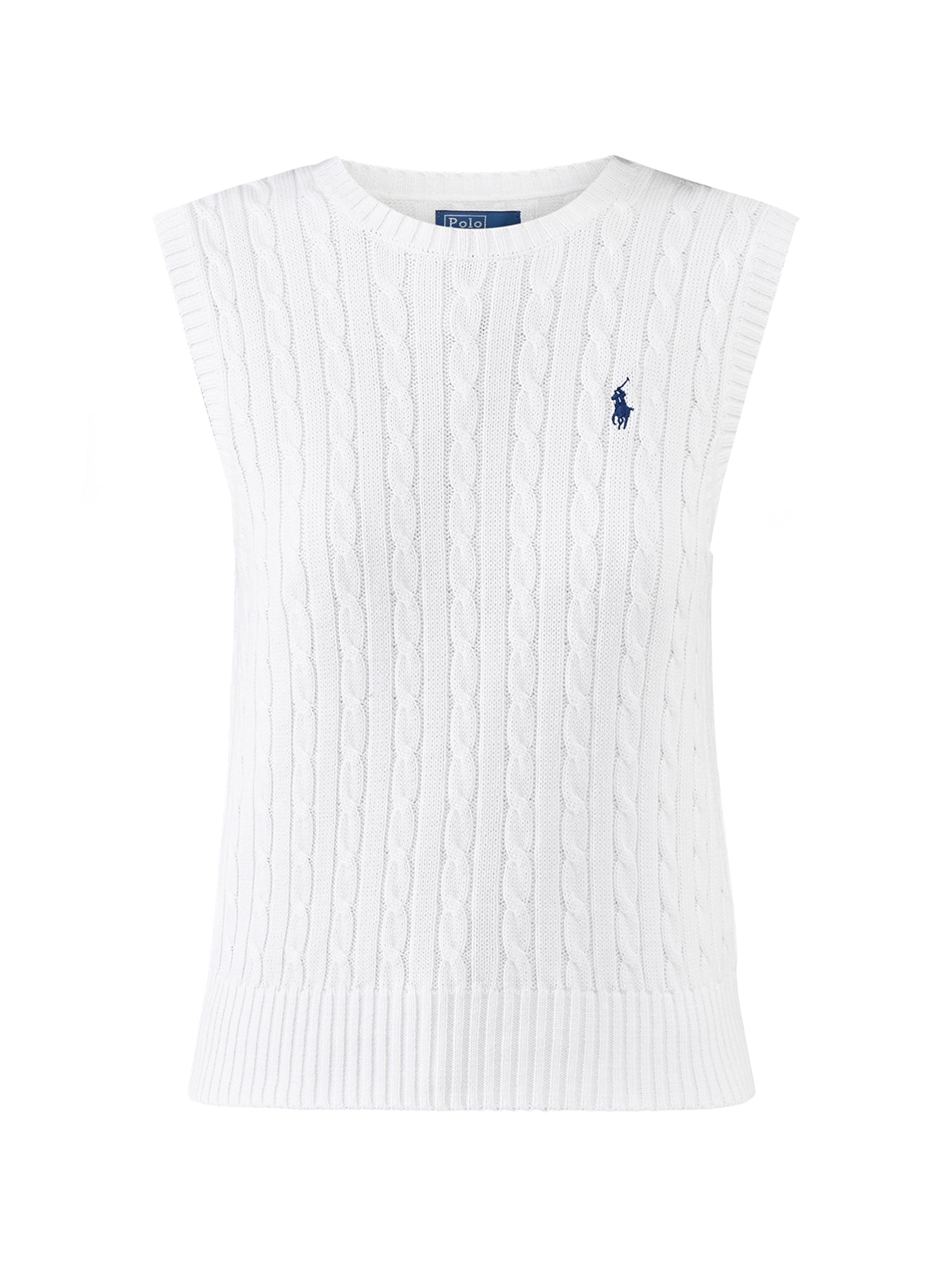 Cable Knit Vest Top White