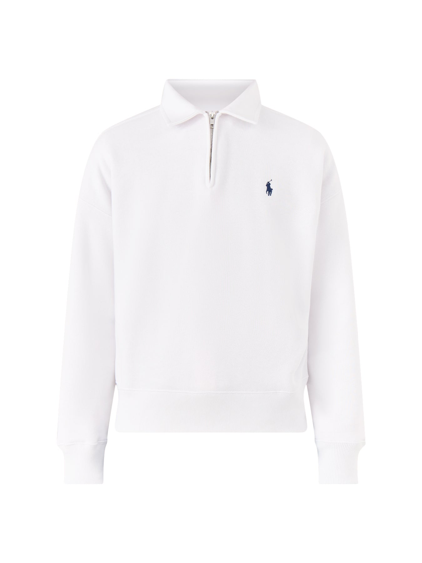 Knit Half Zip Sweatshirt White