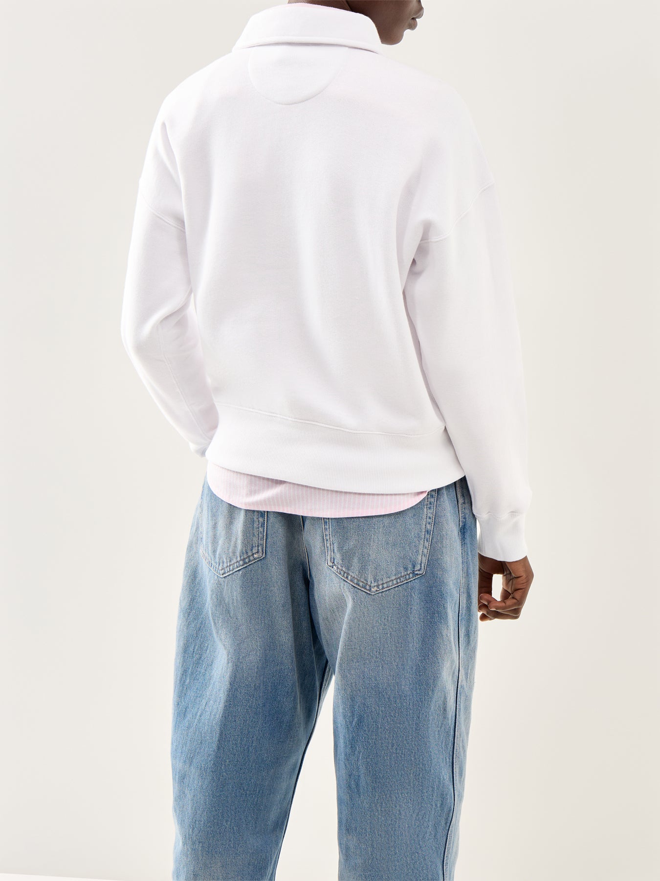 Knit Half Zip Sweatshirt White