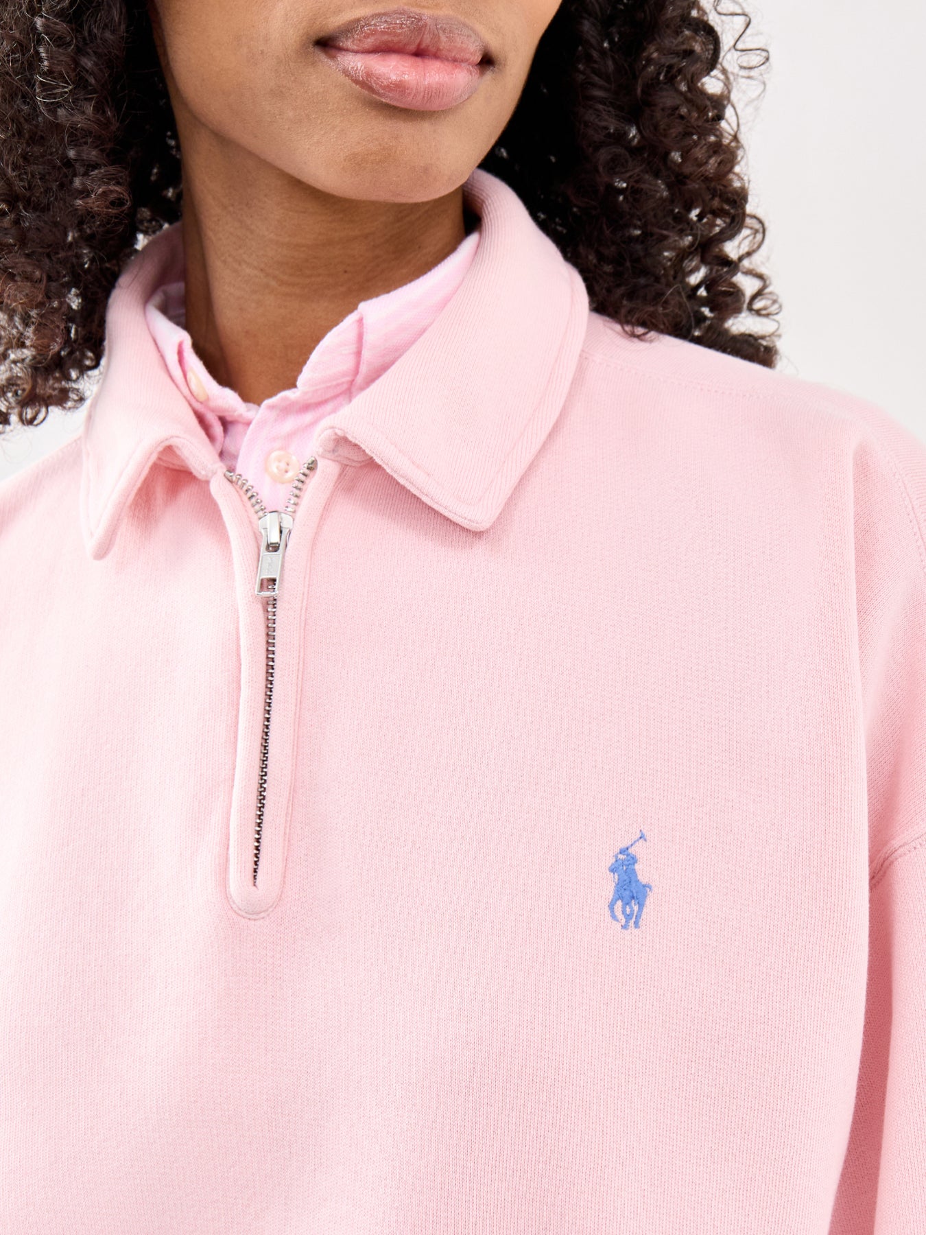 Half Zip Sweatshirt Pink