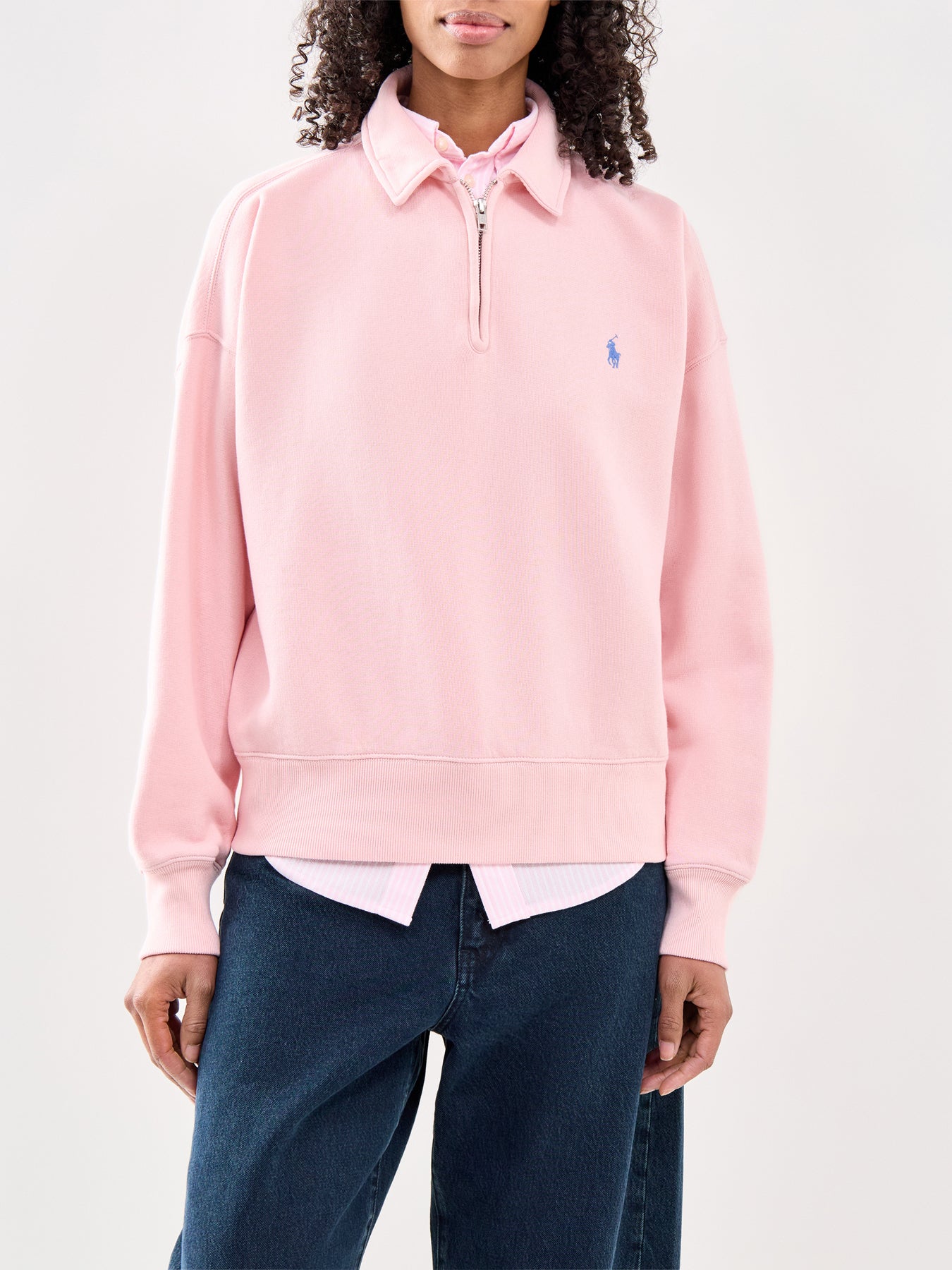Half Zip Sweatshirt Pink