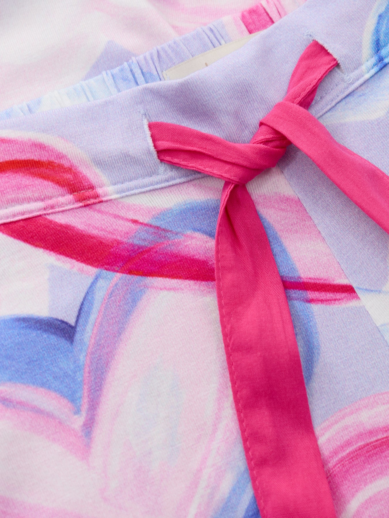 Pink Heart Printed Jersey Wide Leg Pyjama Bottoms
