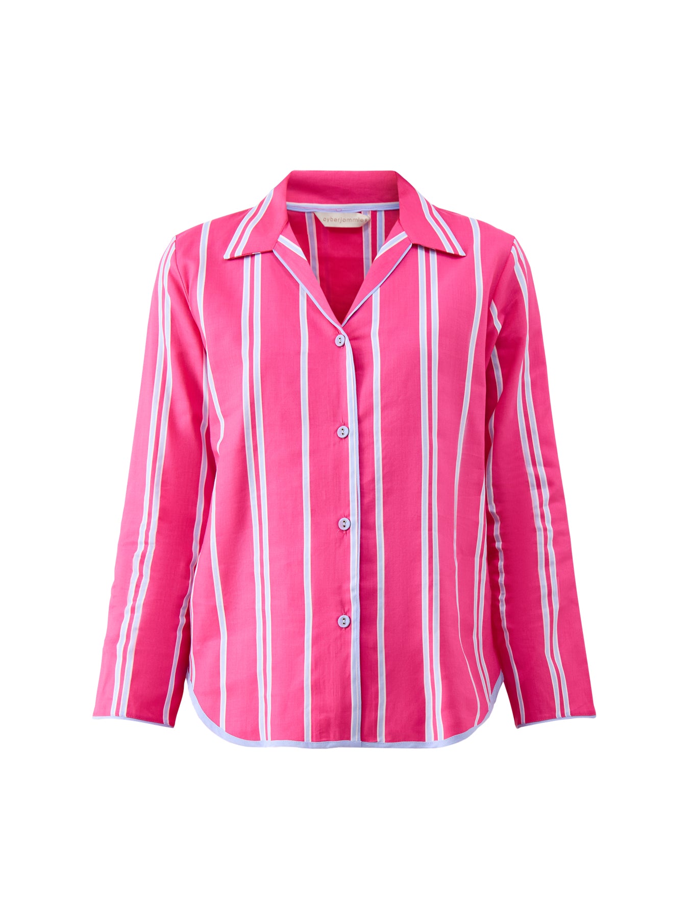 Pink Printed Stripe Pyjama Top