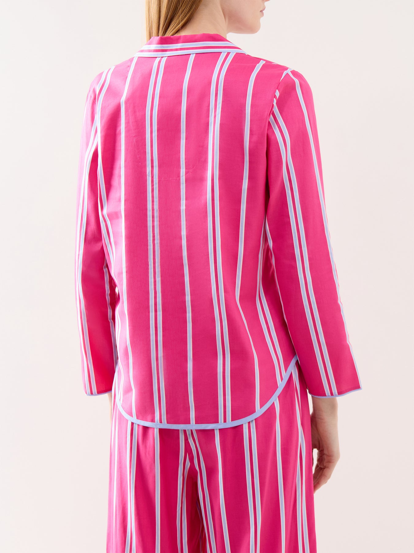 Pink Printed Stripe Pyjama Top