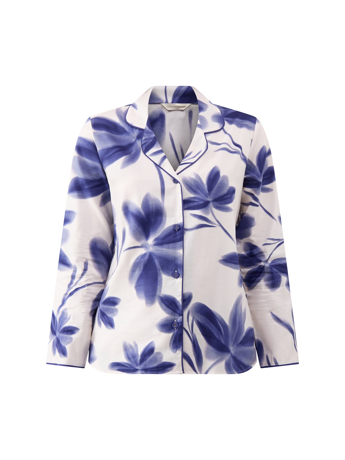 Navy Floral Print Pyjama Top
