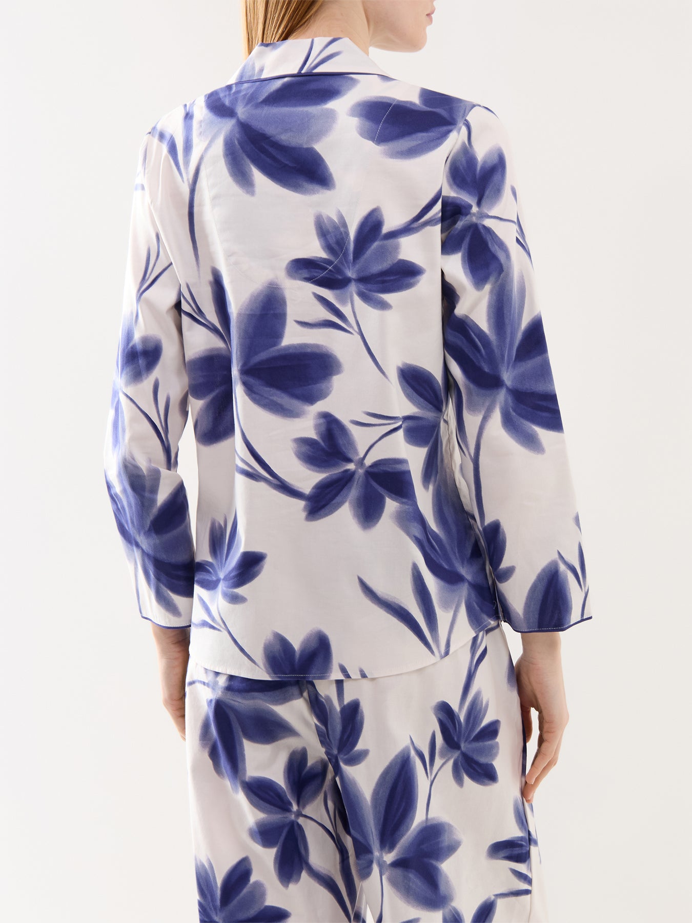 Navy Floral Print Pyjama Top